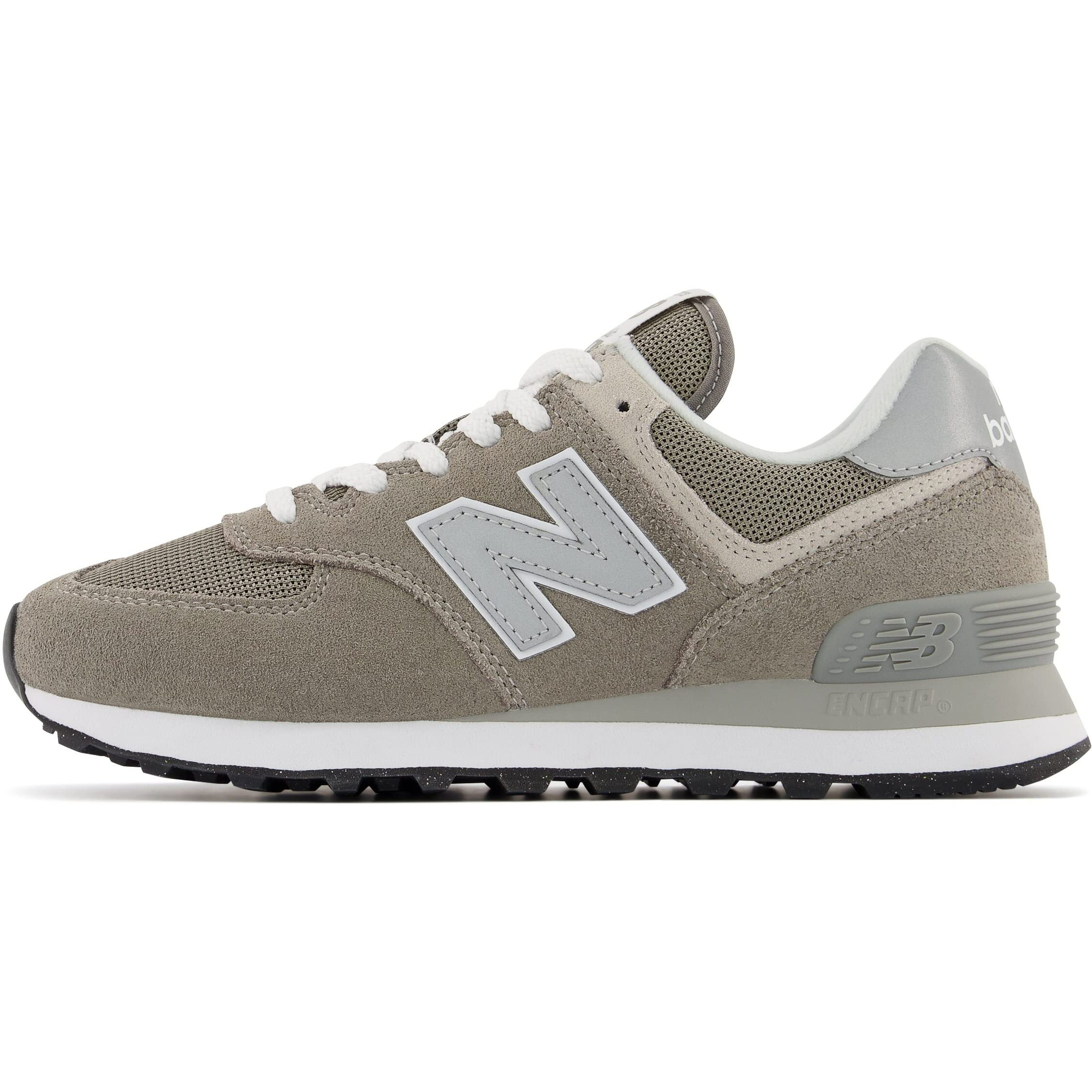 New Balance Womens 574 Core Sneaker, Greywhite, 10.5 Wide