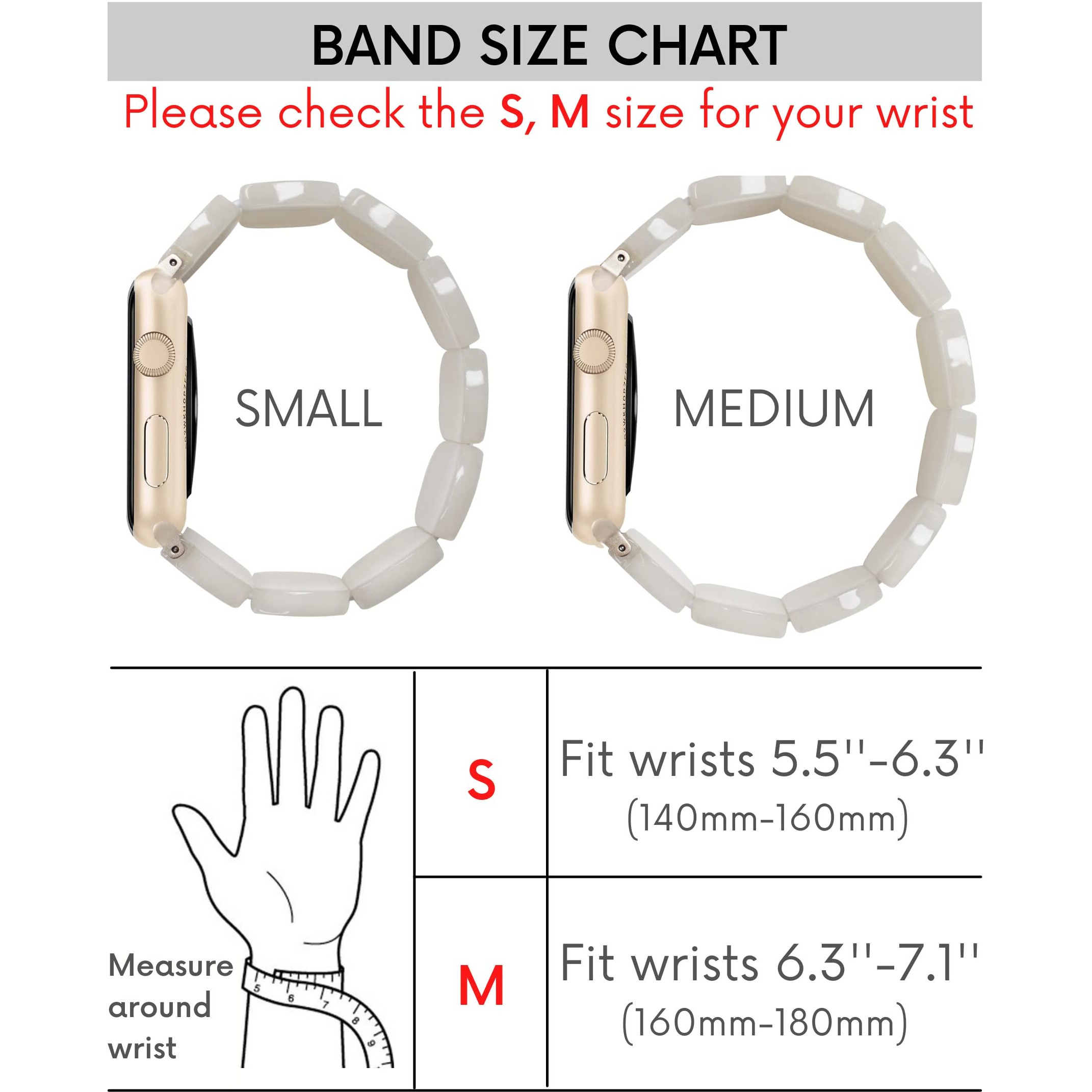 Heesch Compitable With Apple Watch White Band For Women Strectchy Resin Watchstrap For Apple Watch 38,40,41Mm Wristband Bracelet For Iwatch Se 7,6,5,4