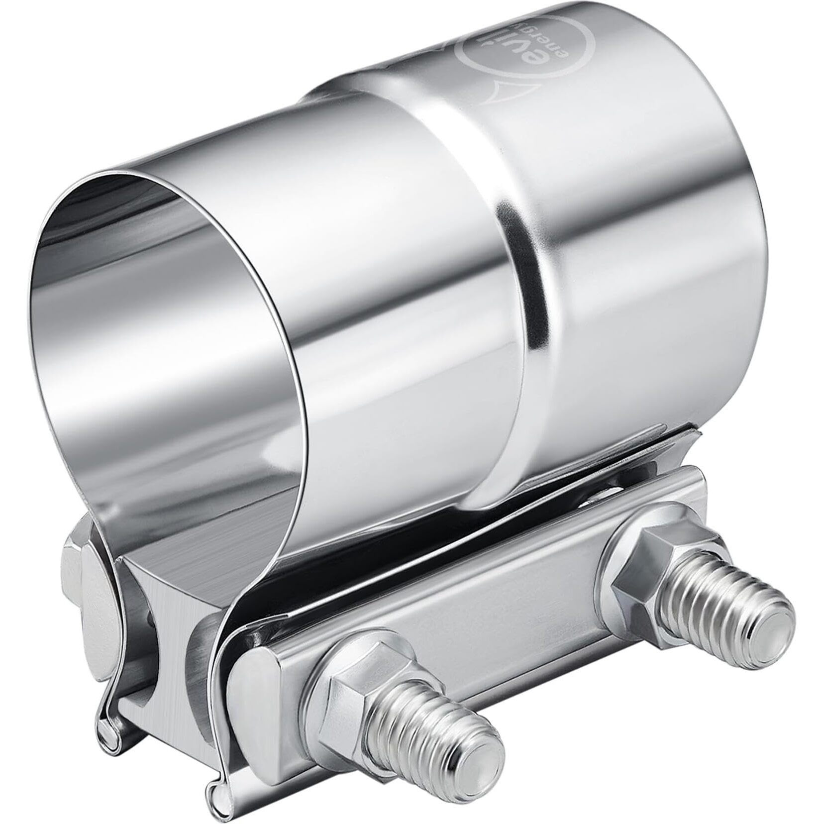 Evil Energy 2.25'' Exhaust Clamp,Lap Joint Band Clamp Stainless Steel For Pipes,Mufflers,Catalytic Converters (4, 2.25 Inch)