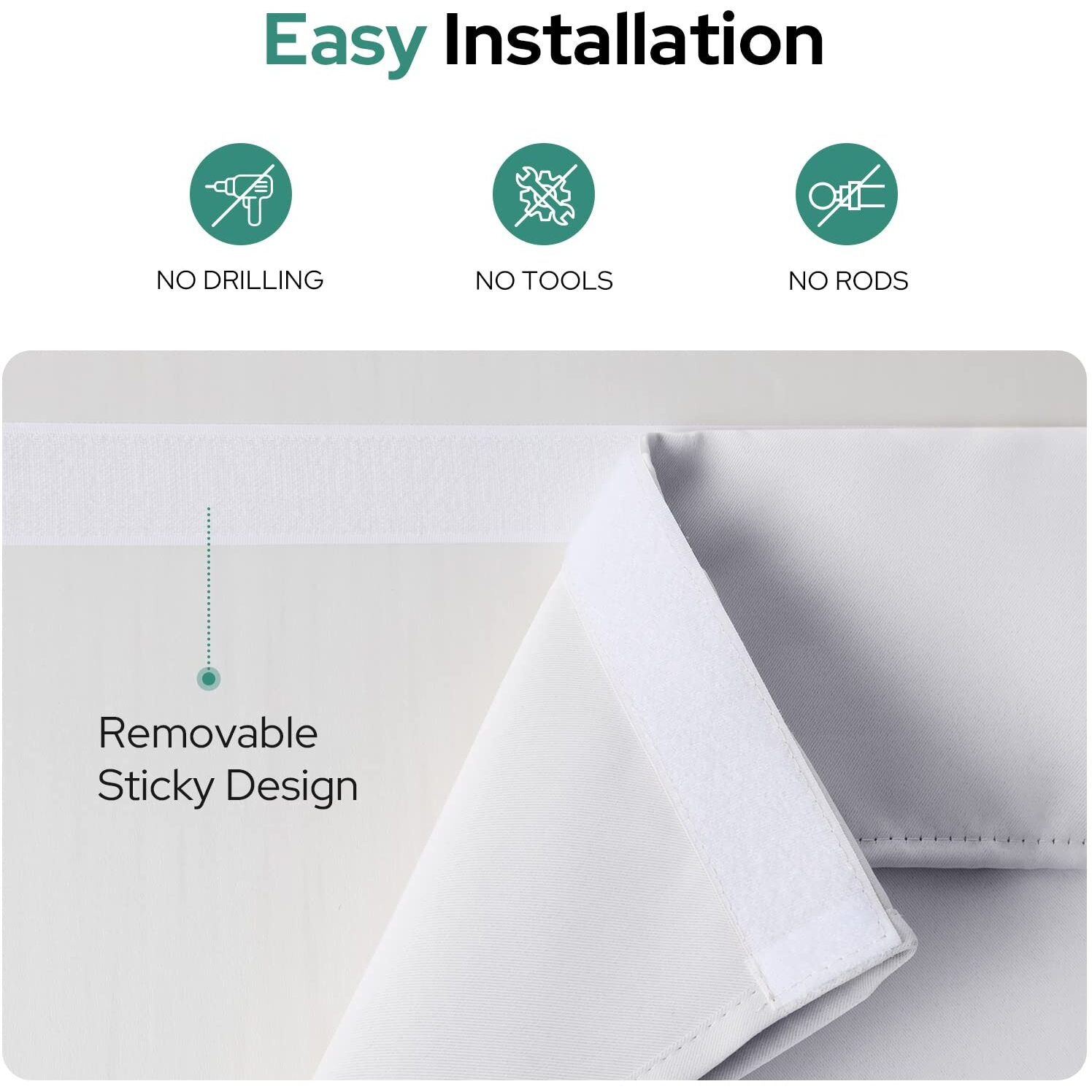 Homeideas Blackout Door Curtains, Privacy Front Door Curtains For Small Window And Sidelight Shades, Thermal Insulated Side Window Covering, Greyish White, 1 Panel, W12 X L68 Inch