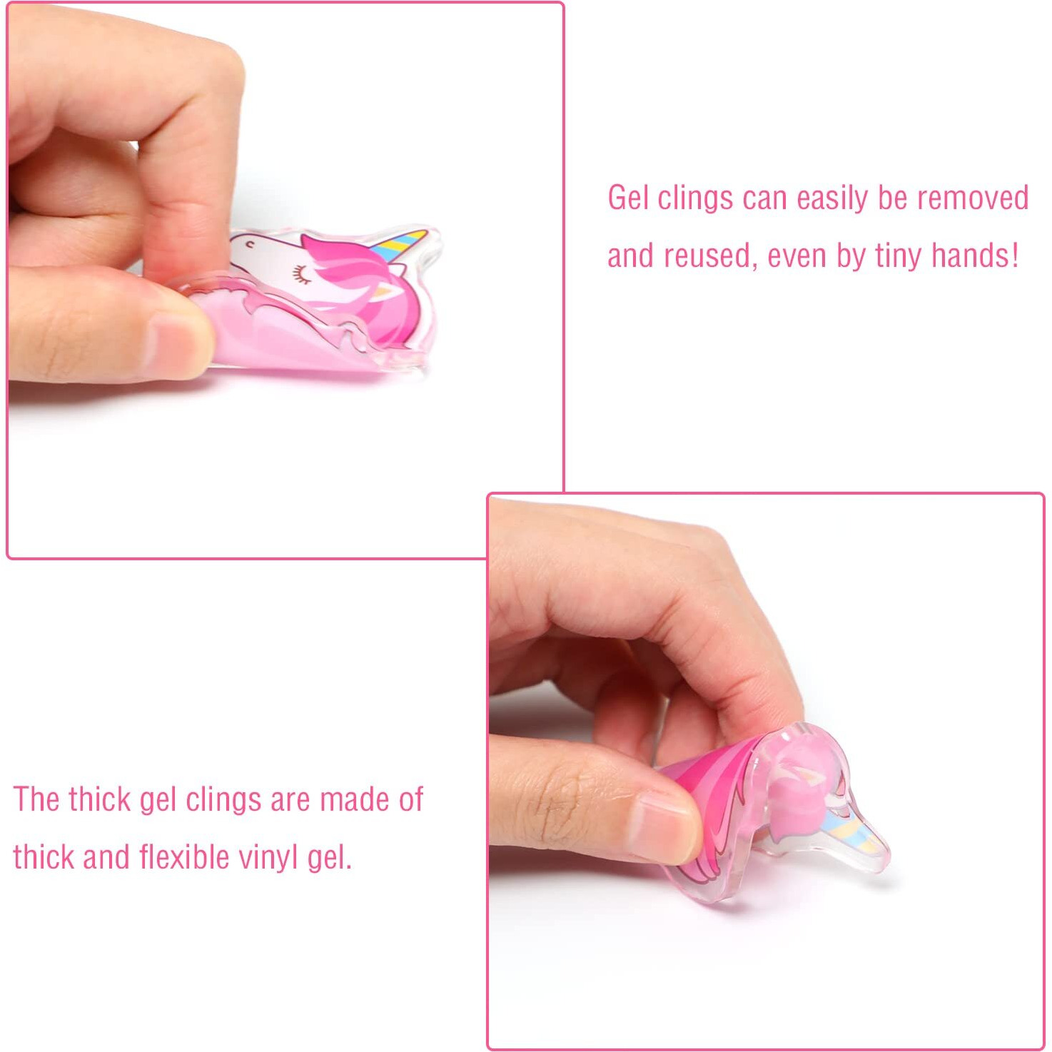 20 Pcs Unicorn Thick Gel Clings Unicorn Rainbow Window Gel Clings Decals Stickers For Kids Toddlers And Adults Home Airplane Classroom Nursery Unicorn Party Supplies Decorations Removable And Reusable