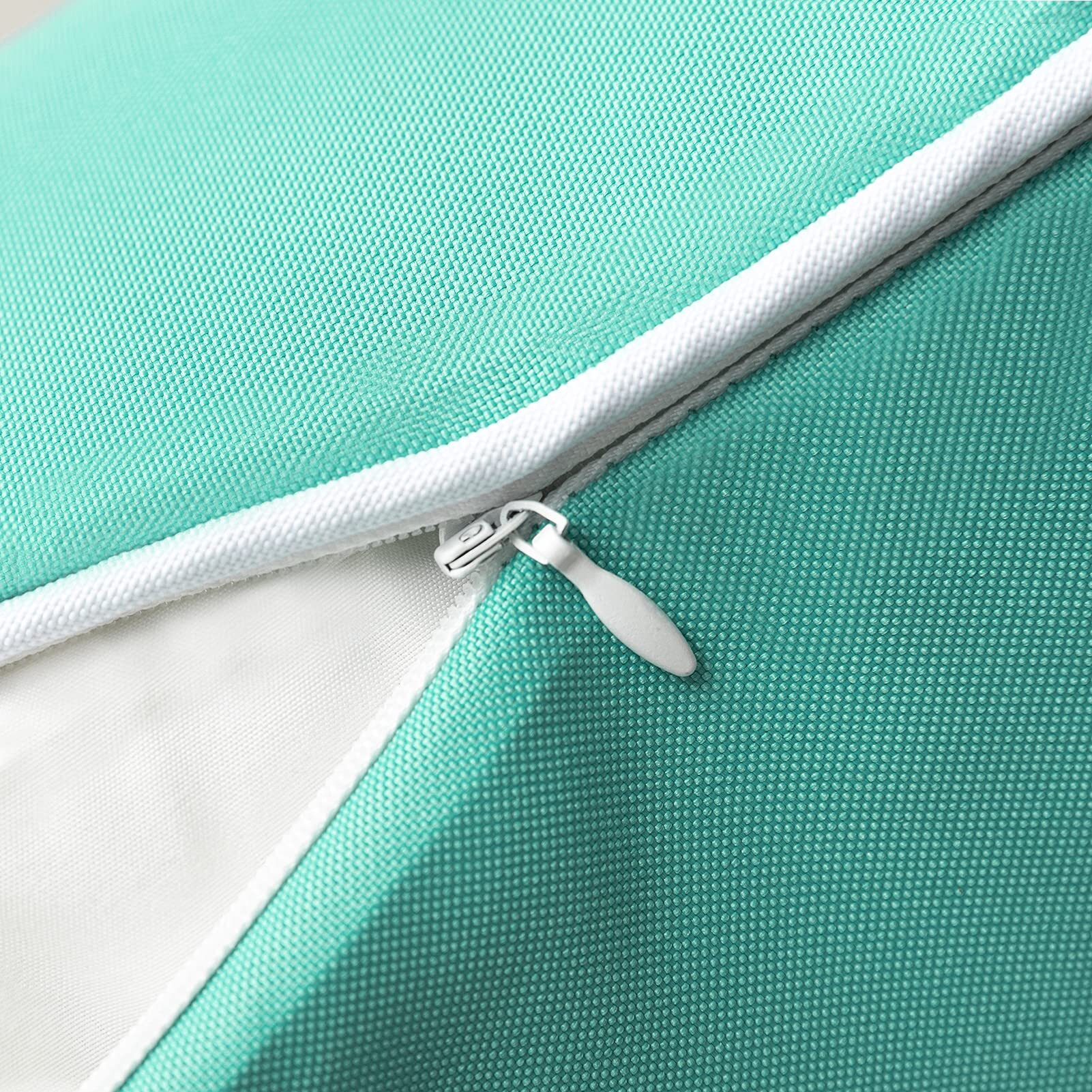 Phantoscope Pack Of 2 Outdoor Waterproof Solid Throw Decorative Pillow Cover Decorative Square Outdoor Pillows Cushion Case Patio Pillows For Couch Tent Sunbrella (20''X20'', Turquoise)