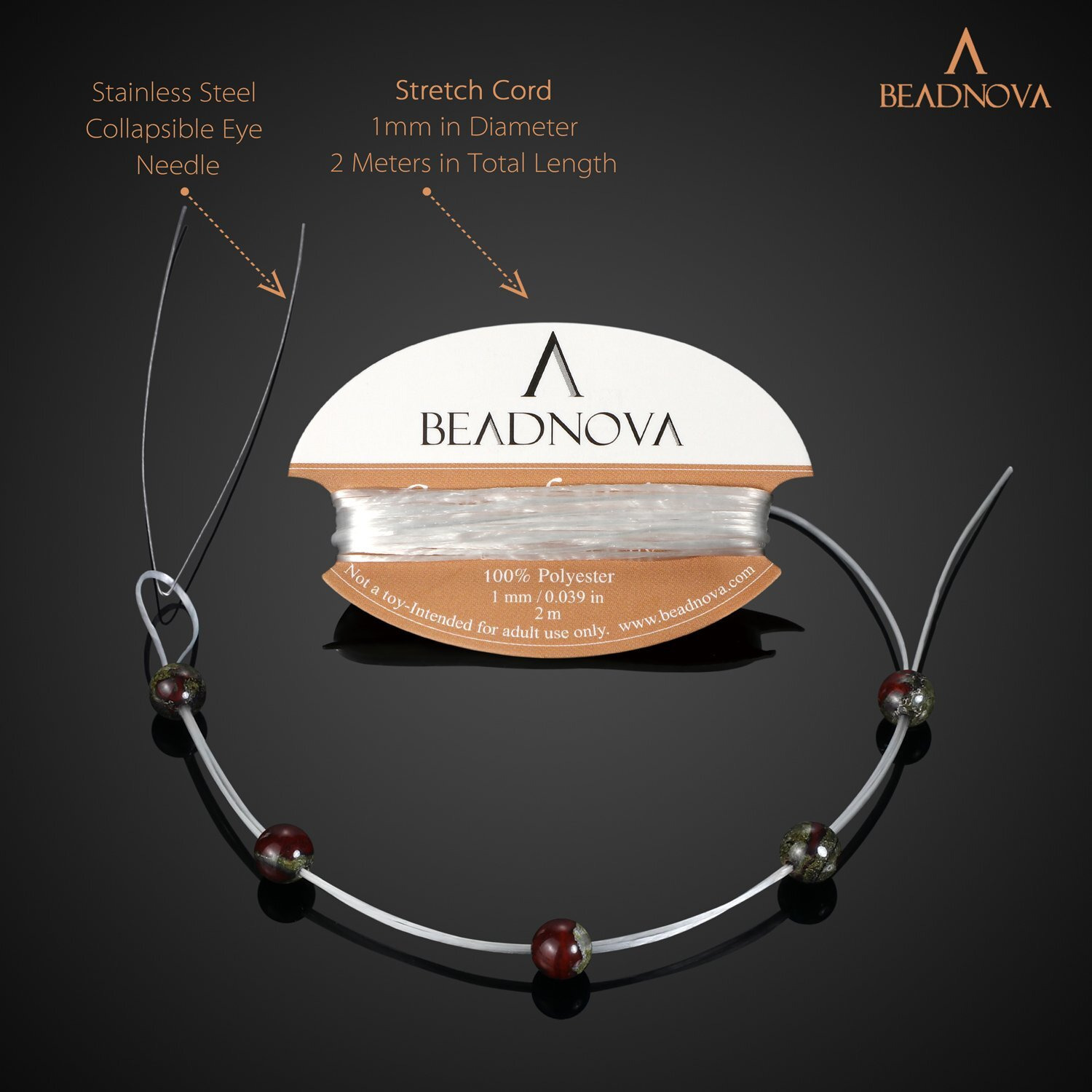 Beadnova Natural Dragon Blood Jasper Beads Natural Crystal Beads Stone Gemstone Round Loose Energy Healing With Crystal Stretch Cord For Jewelry Making (6Mm, 62-64Pcs)