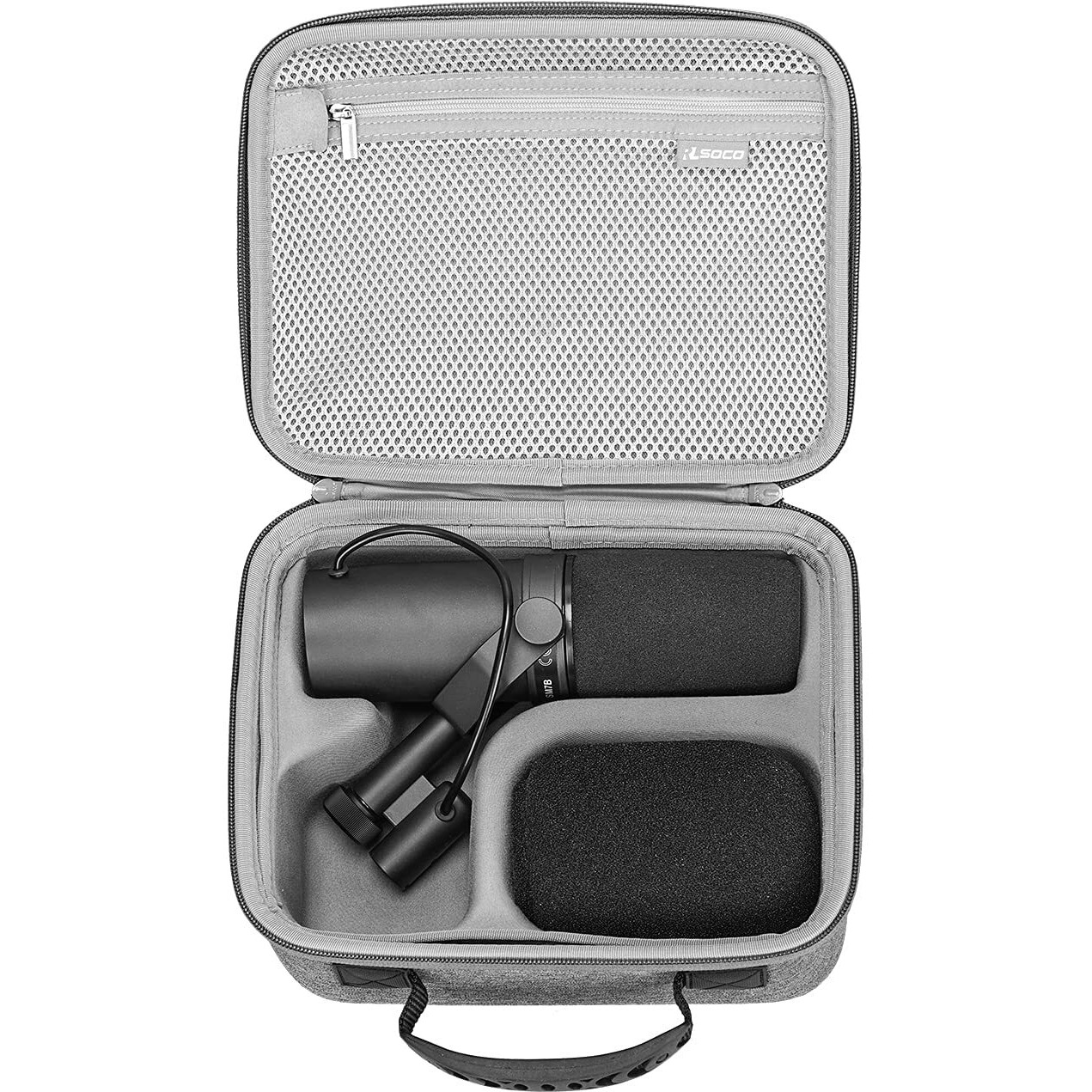 Rlsoco Case For Shure Sm7B Dynamic Vocal Microphone & Shure Mv7+ / Mv7X / Mv7 Podcast Dynamic Microphone (Grey)