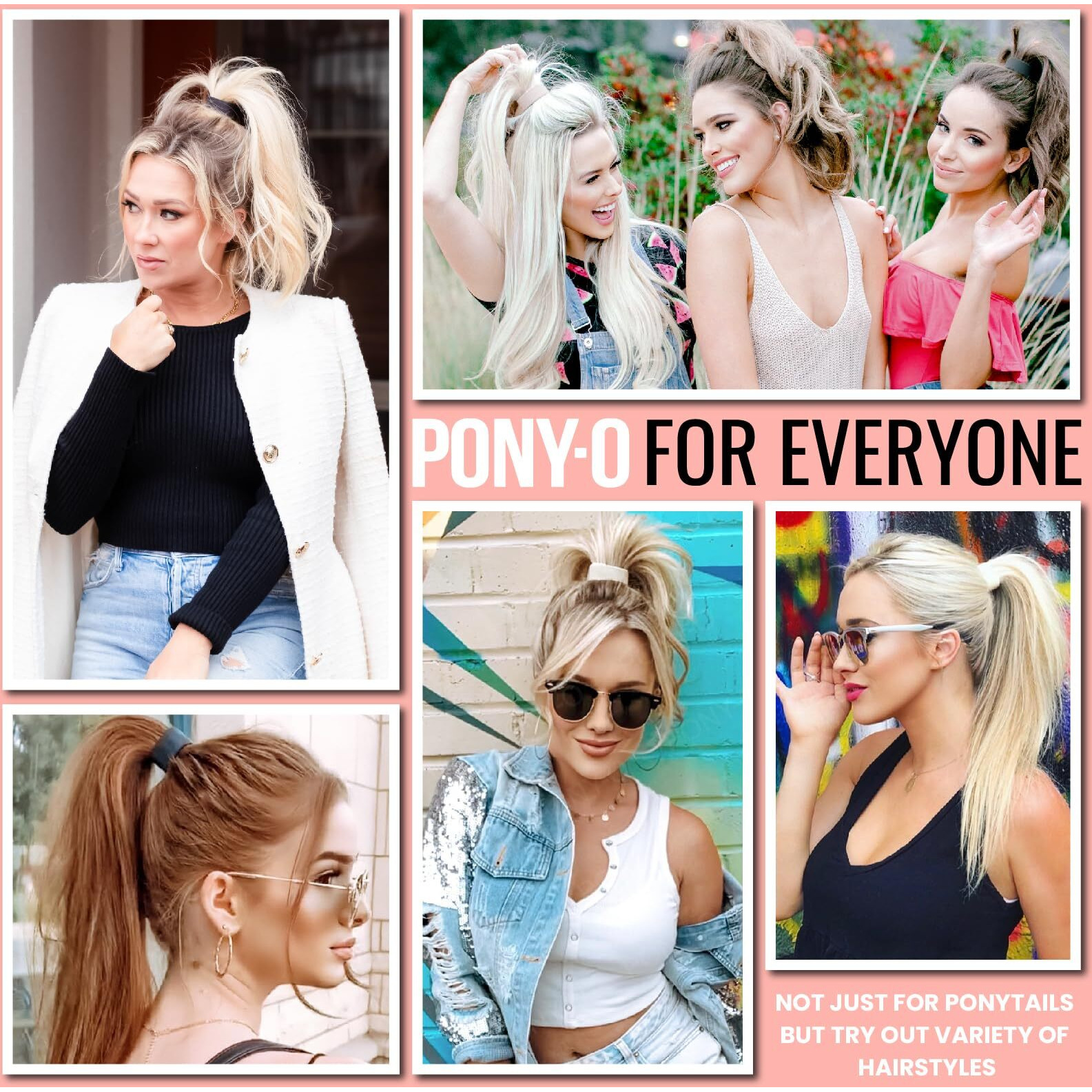 Pony-O For Fine, Medium Or Slightly Thick Hair - Original No Damage Volumizing Ponytail Hair Ties - Patented Bendable Design - Stylish Hair Accessories For Women - 2 Pack Brown - Medium