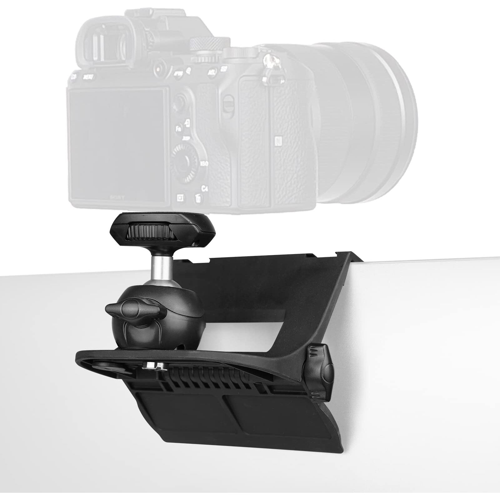 Raubay Monitor Top Camera Mount Clamp, Hanging Webcam Stand With 1/4" Screw, For Live Stream, Video Conferencing, Youtube, Tiktok, Etc. Cm-01