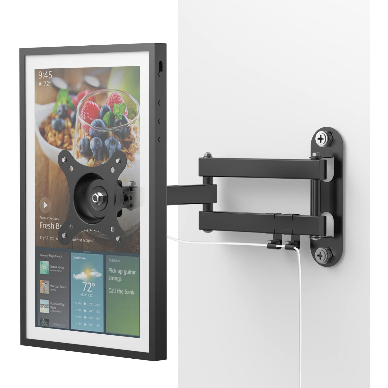 Laivli Wall Mount For Show 15, With 15 Inch Extension Arm, Full Motion Adjustable - Rotate, Swivel, Tilt And Fold, Metal Show 15 Wall Mount Bracket (Black)