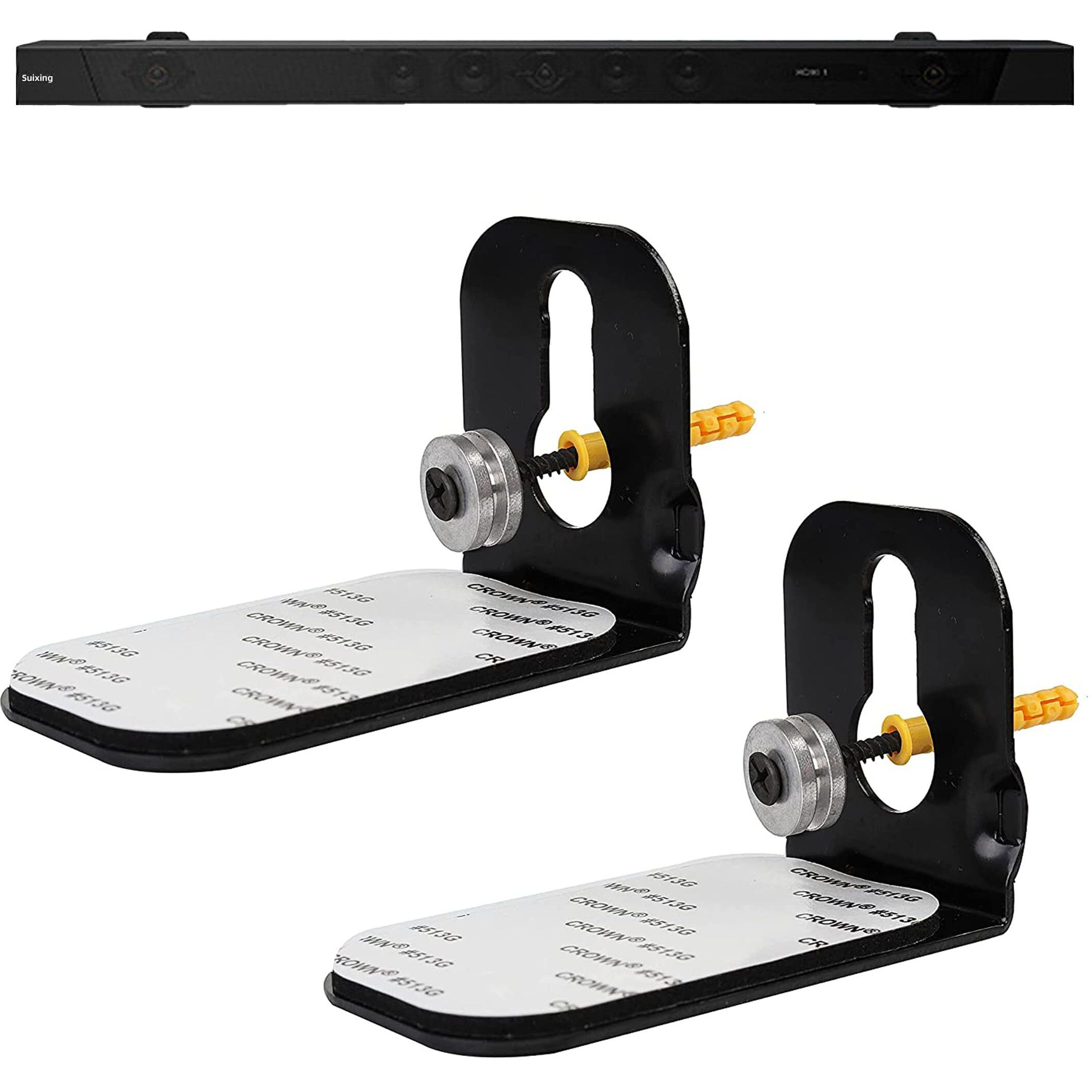 Suixing Universal Sound Bar Mounts Wall Mount Kit Soundbar Mounting Bracket For Samsung, Sony, Lg, Vizio Soundbar Wall Mount Brackets With Hardware Kit