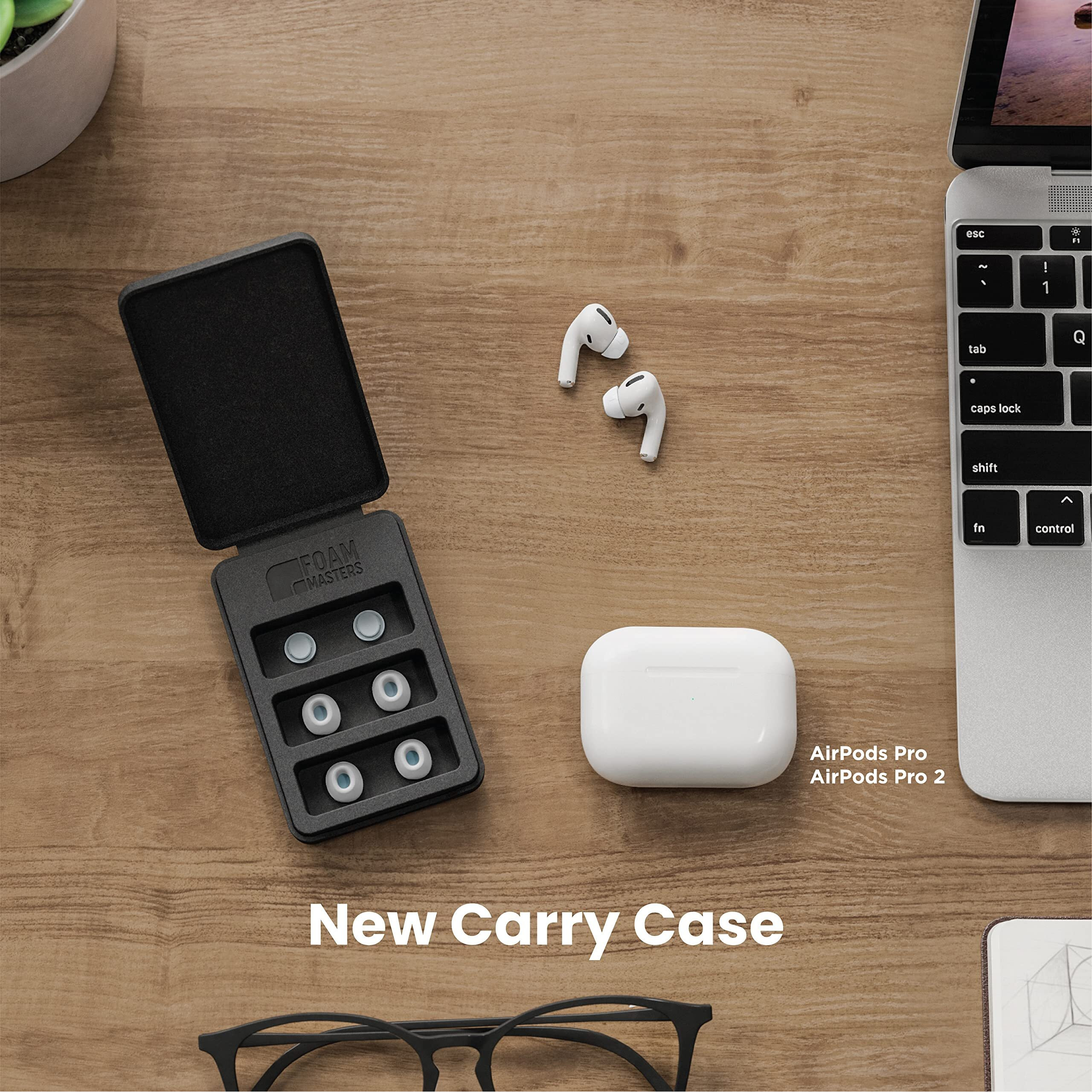 Foam Masters Memory Foam Ear Tips For Airpods Pro 1St & 2Nd Gen | 3 Pairs | New Version 4.0 - Black Magic | Comfortable | Secure | Better Noise Cancellation | Replacement Buds (Assorted S/M/L, White)