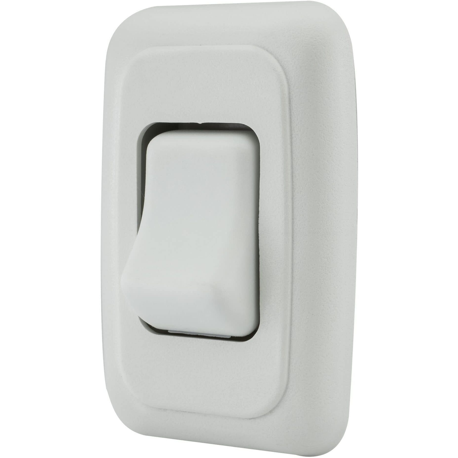 Single Spst On-Off Switch With Bezel, 12-Volt, For Rv, Trailer, Camper (White)