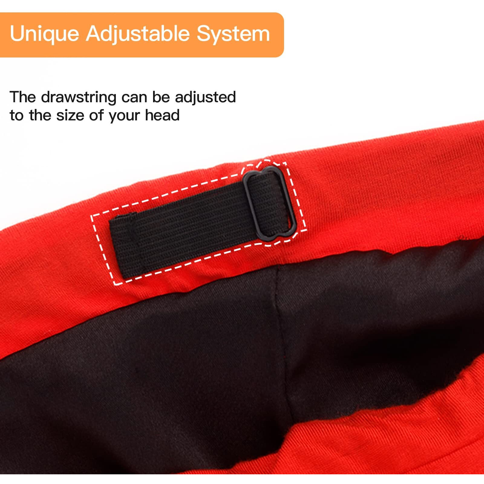 Silk Satin Lined Bonnet Sleep Cap - Adjustable Stay On All Night Hair Wrap Cover Slouchy Beanie For Curly Hair Protection For Women And Men - Red