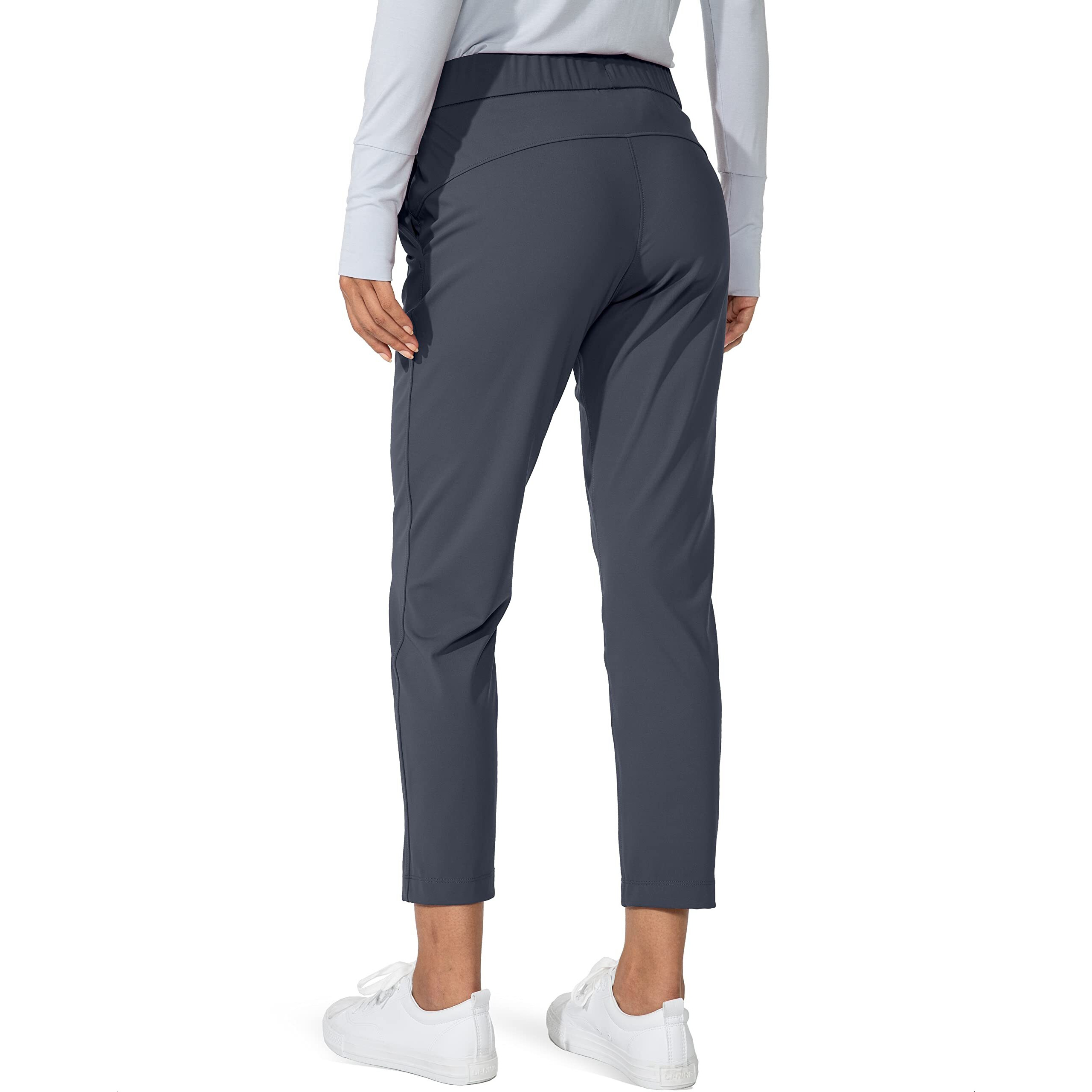 G Gradual Women's Pants With Deep Pockets 7/8 Stretch Sweatpants For Women Athletic, Golf, Lounge, Work (Dark Grey, Large)