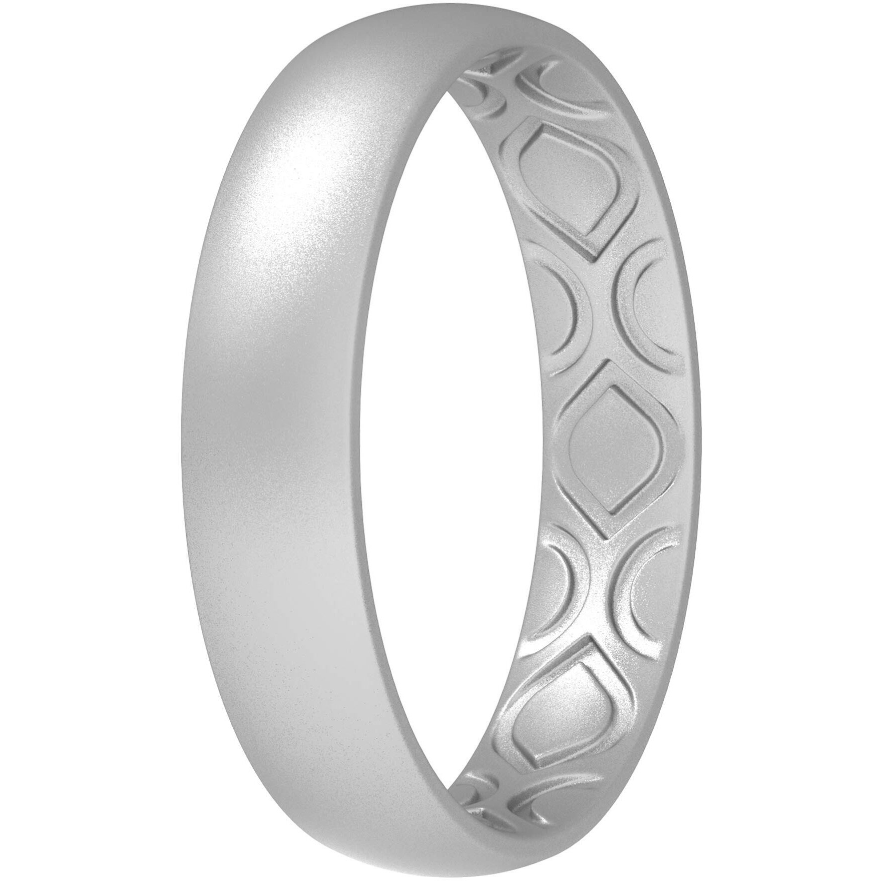 Thunderfit Women Breathable Eternity Pattern Silicone Wedding Rings Anniversary Bands 4Mm Wide 1.5Mm Thick - 1/2/3/4/5/6/7/8/9/10/12 Variety Multipack
