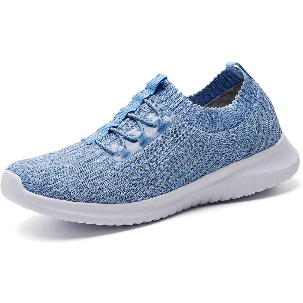 Tiosebon Women's Lightweight Casual Walking Athletic Shoes Breathable Running Slip-On Sneakers For Jogging Workout 10.5 Us Light Blue