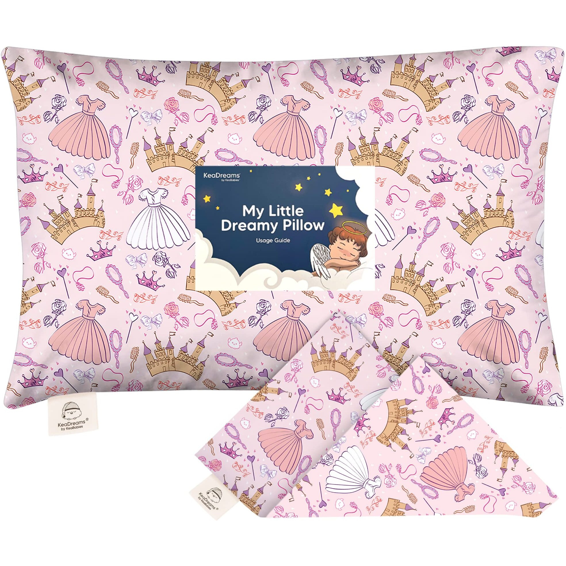 Keababies Toddler Pillowcase For 13X18 Pillow - Organic Toddler Pillow Case For Boy, Kids - 100% Natural Cotton Pillowcase For Miniature Sleepy Pillows - Pillow Sold Separately (Dear Princess)