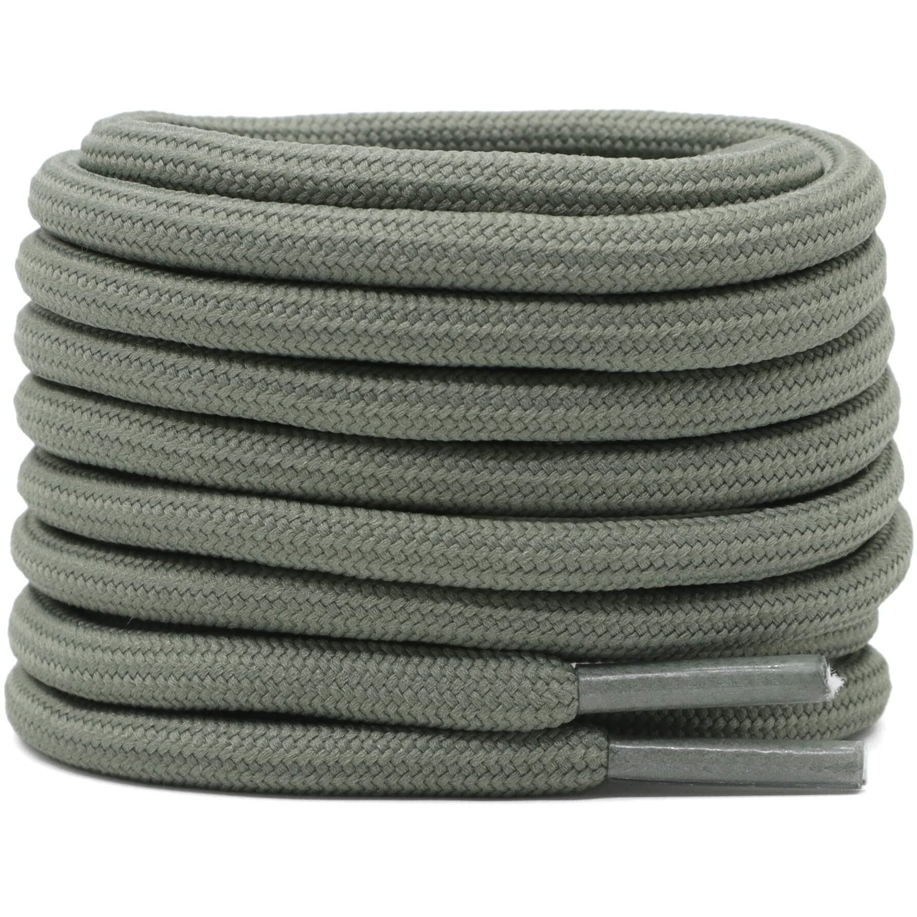 Delele 2 Pair Thick Round Solid Climbing Shoelaces Gray Green Hiking Shoe Laces Boot Laces 47 Inch