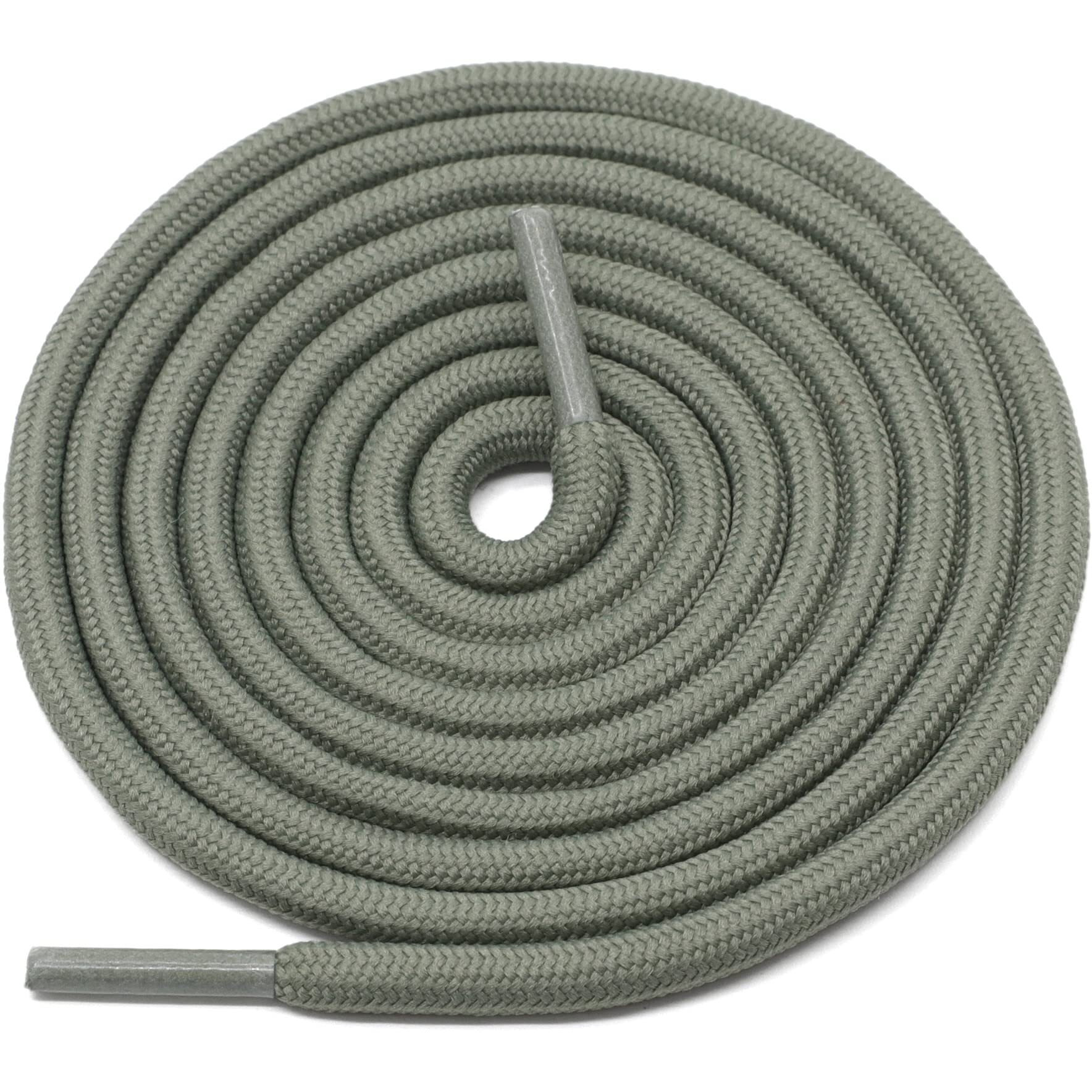 Delele 2 Pair Thick Round Solid Climbing Shoelaces Gray Green Hiking Shoe Laces Boot Laces 47 Inch