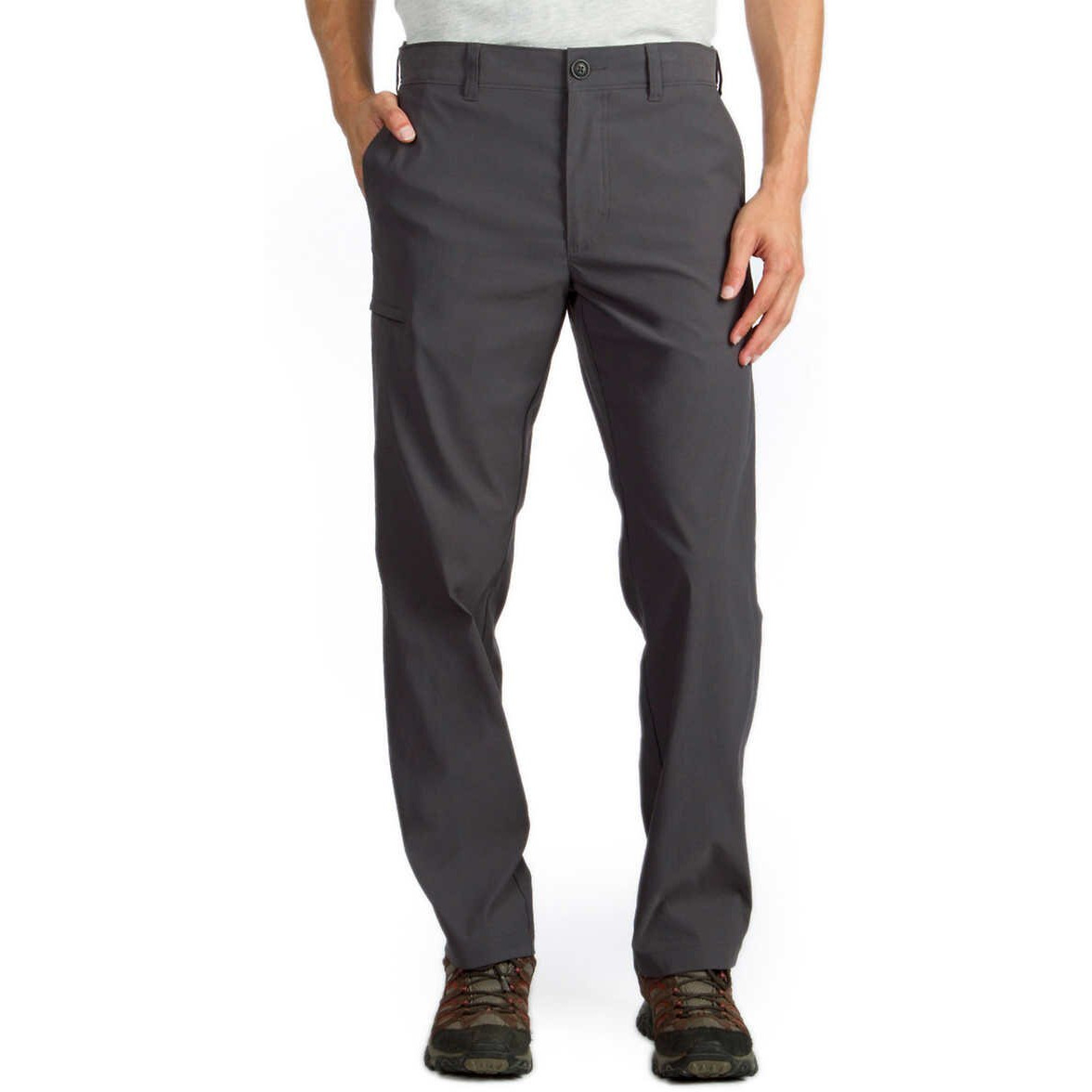 Unionbay Mens Rainier Lightweight Comfort Travel Tech Chino Hiking Pants, Charcoal, 36W X 30L Us