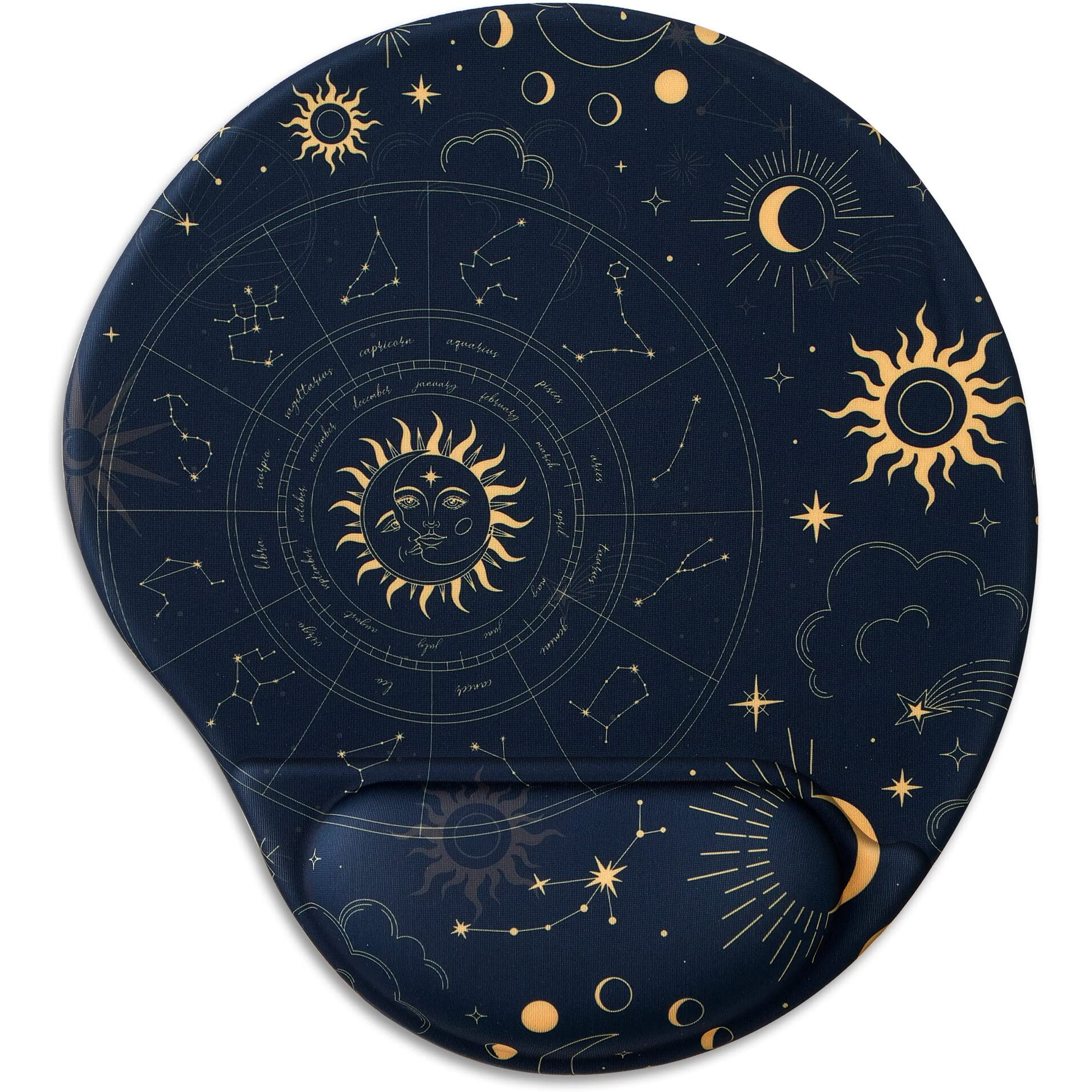 Hodyxin Ergonomic Mouse Pad With Wrist Support,Cute Mouse Pad With Wrist Rest,Comfortable Mouse Pad For Home Office Gaming Working Computers Laptop,Pain Relief With Non-Slip Pu Base (Constellation)