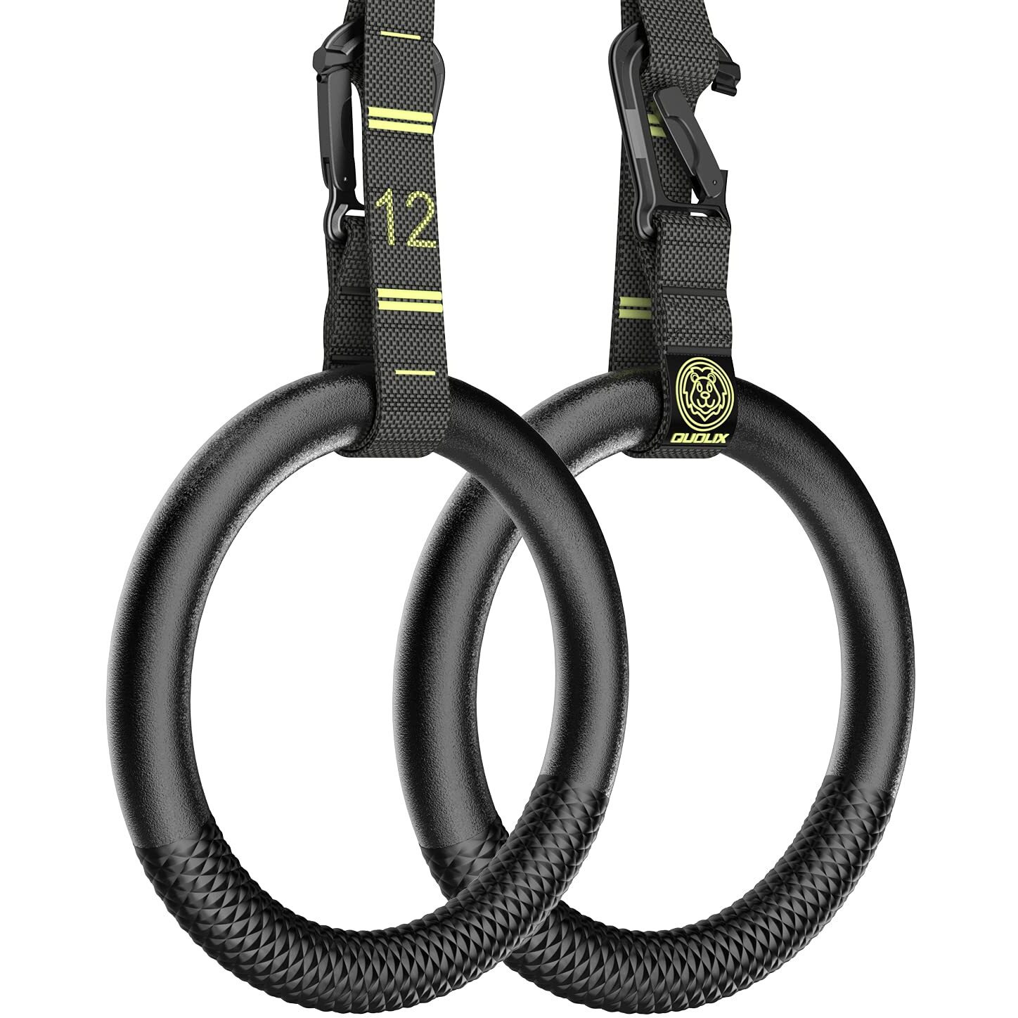 Gymnastic Rings With Adjustable Straps, Gymnastics Rings For Men With Anti-Slip Tape, All-In-One Suspension Trainer Straps, Strong Buckle Pull Up Rings With Straps For Gym, Exercise, Workout, Crossfit