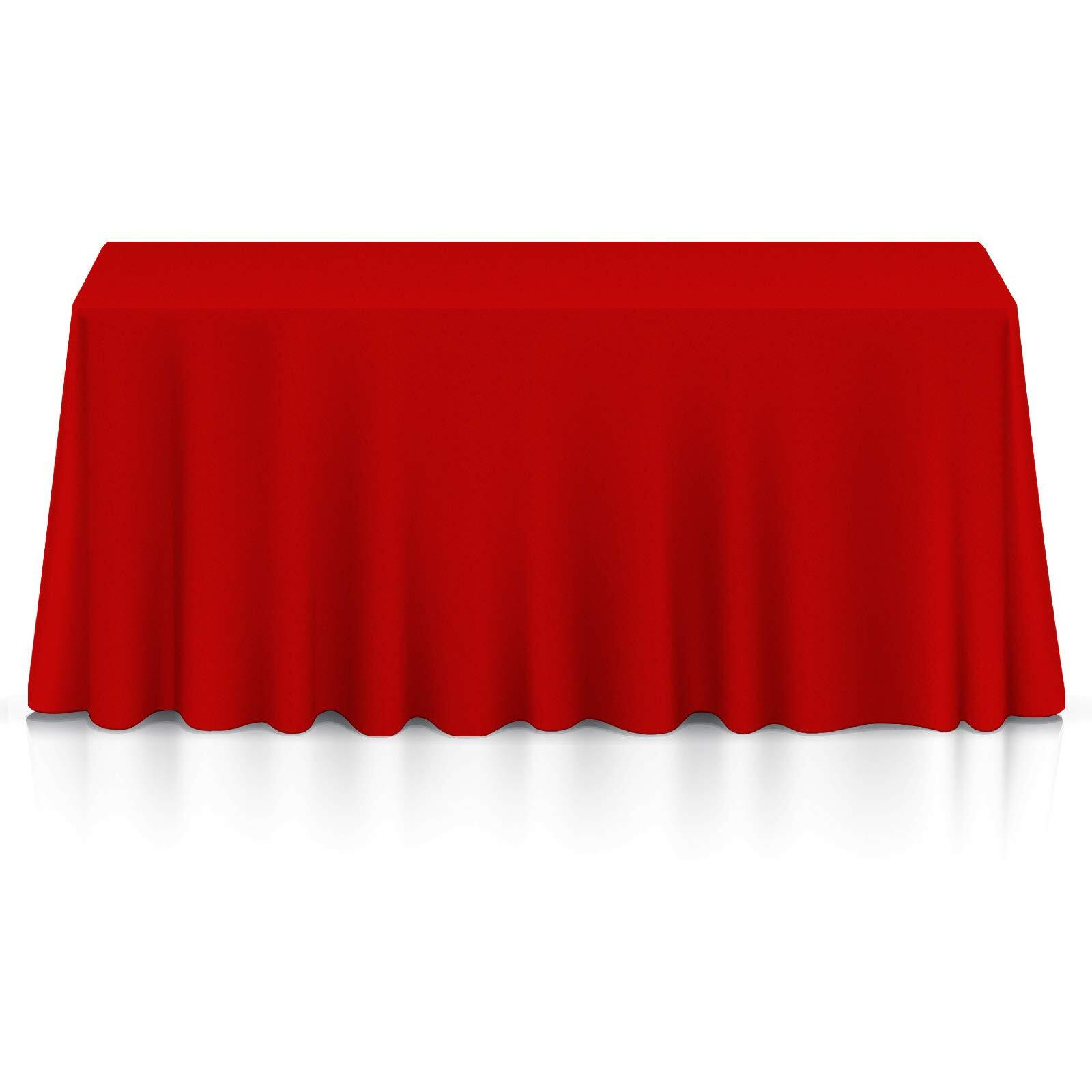 Lanns Linens - 90 X 156 Premium Tablecloth For Wedding  Banquet  Restaurant - Rectangular Polyester Fabric Table Cloth - Red