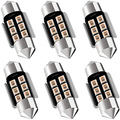 Auxlight De3175 De3021 De3022 3175 31Mm 1.22Afestoon Canbus Error Free Led Interior Light Bulbs Purple, Super Bright 6Smd Chips For Dome Map Door Courtesy License Plate Lights (Pack Of 6)