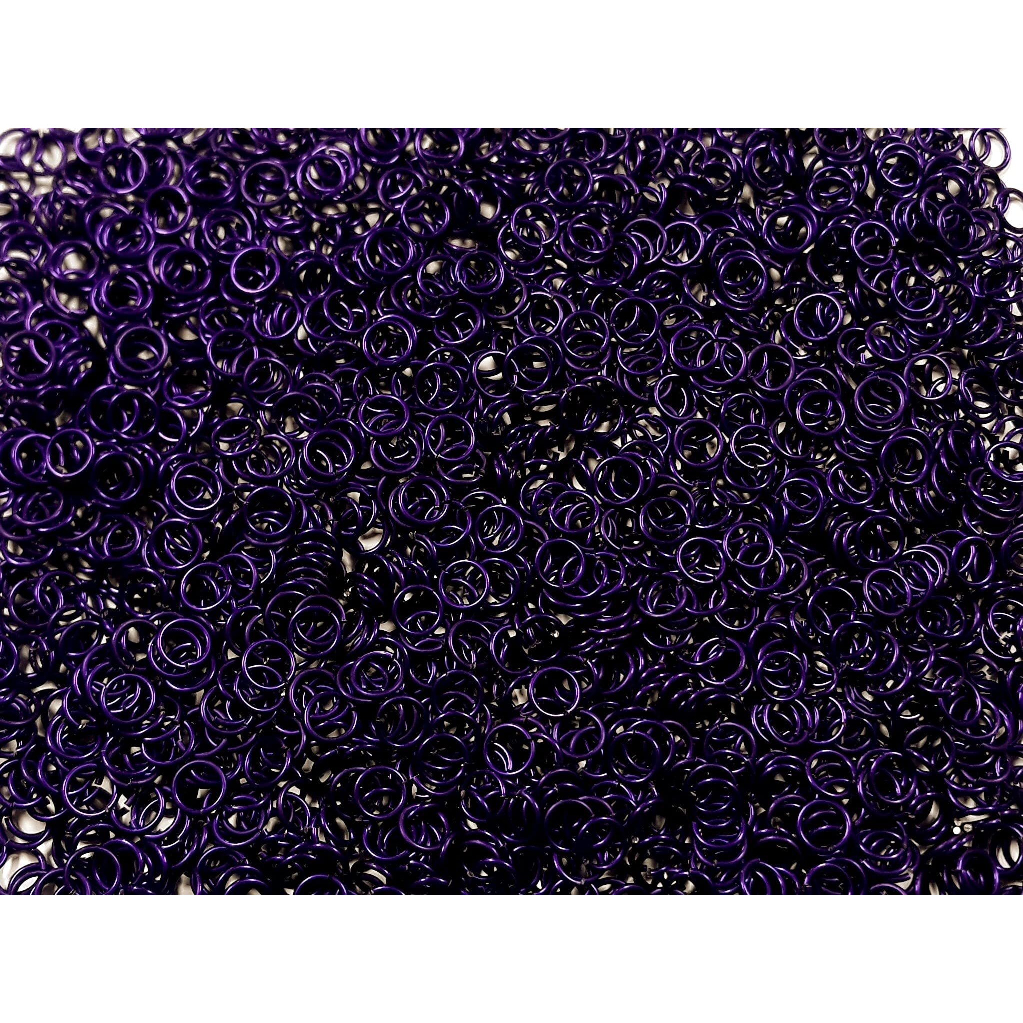 Chainmail Joe 1/2 Pound Violet Anodized Aluminum Jump Rings 18G 1/4" Id (3200+ Rings)