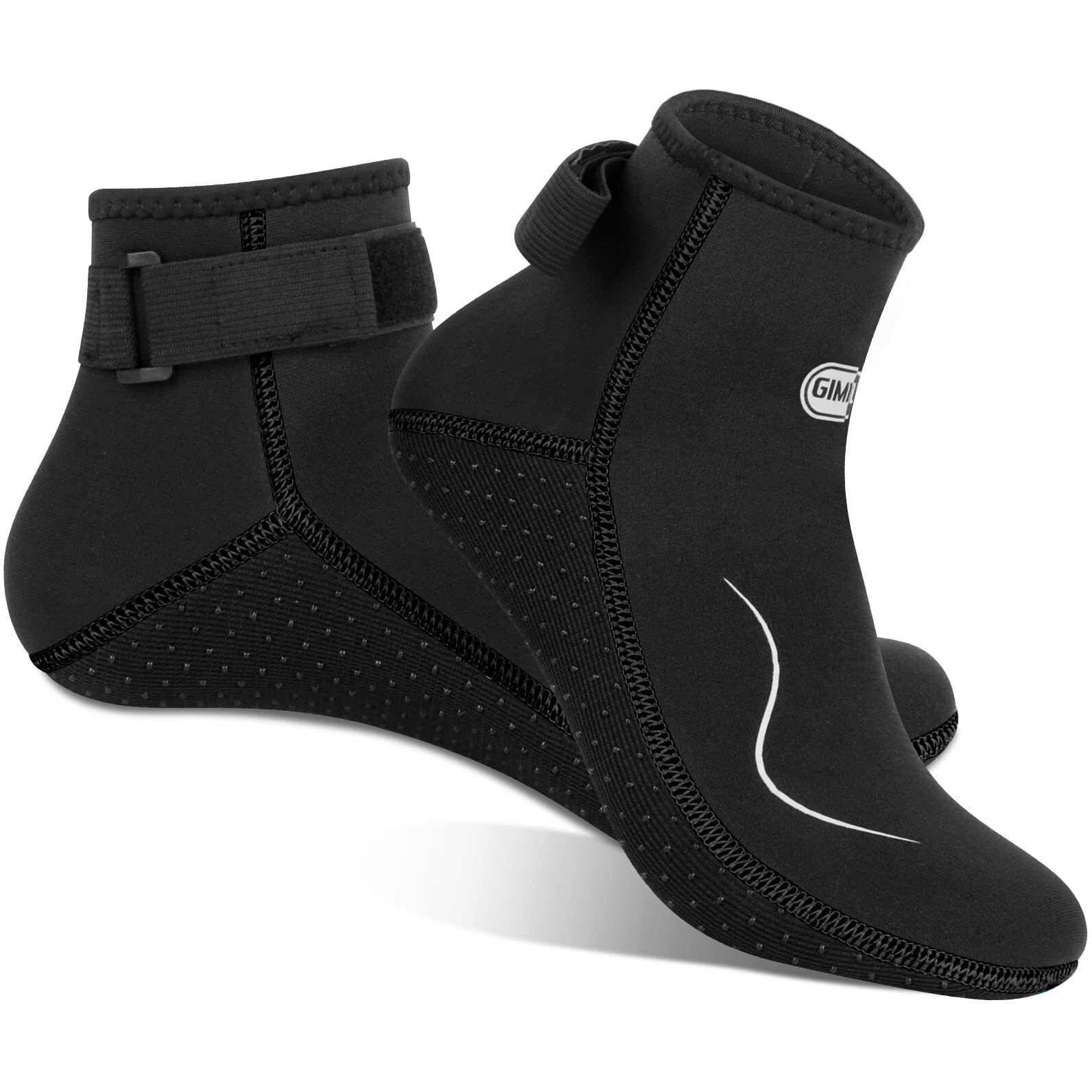 Gimilife Neoprene Socks 3Mm Water Socks For Women Men, Waterproof Diving Wetsuit Socks Sand Socks For Beach Volleyball Snorkeling Surfing Kayaking Swimming Water Sports (Low Cut/Black-Black, S)