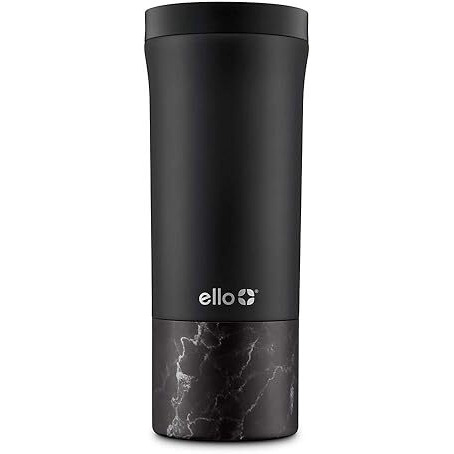Ello Miri 16Oz Vacuum Insulated Stainless Steel Travel Mug, Leak-Proof Slider Lid, Keeps Hot For 5 Hours, Perfect For Coffee Or Tea, Bpa-Free, Fits Most Cupholders, Holiday Gift, Black