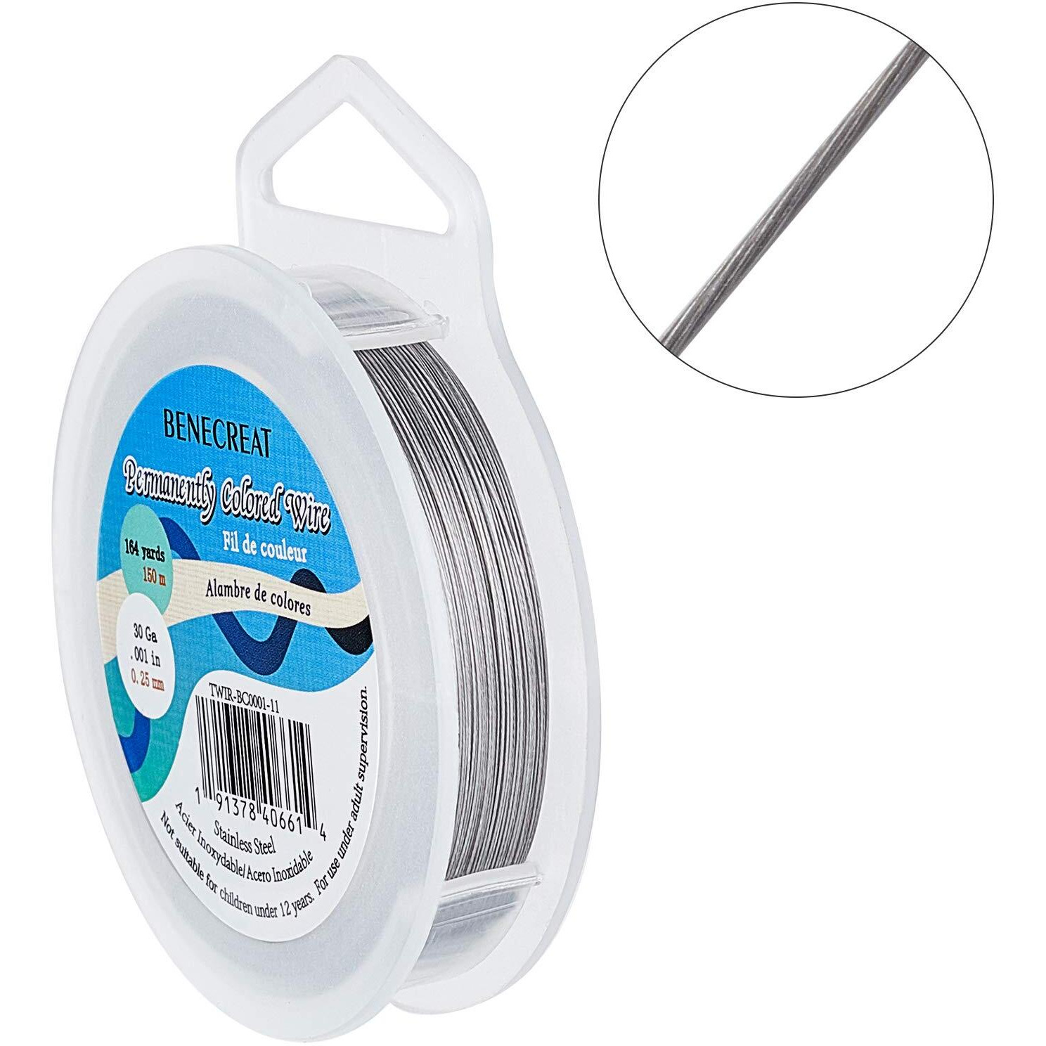 Benecreat 7 Strands Bead String Wire (0.25Mm, 490Ft) Nylon Coated Stainless Steel Beading Wire For Necklace Bracelet Making