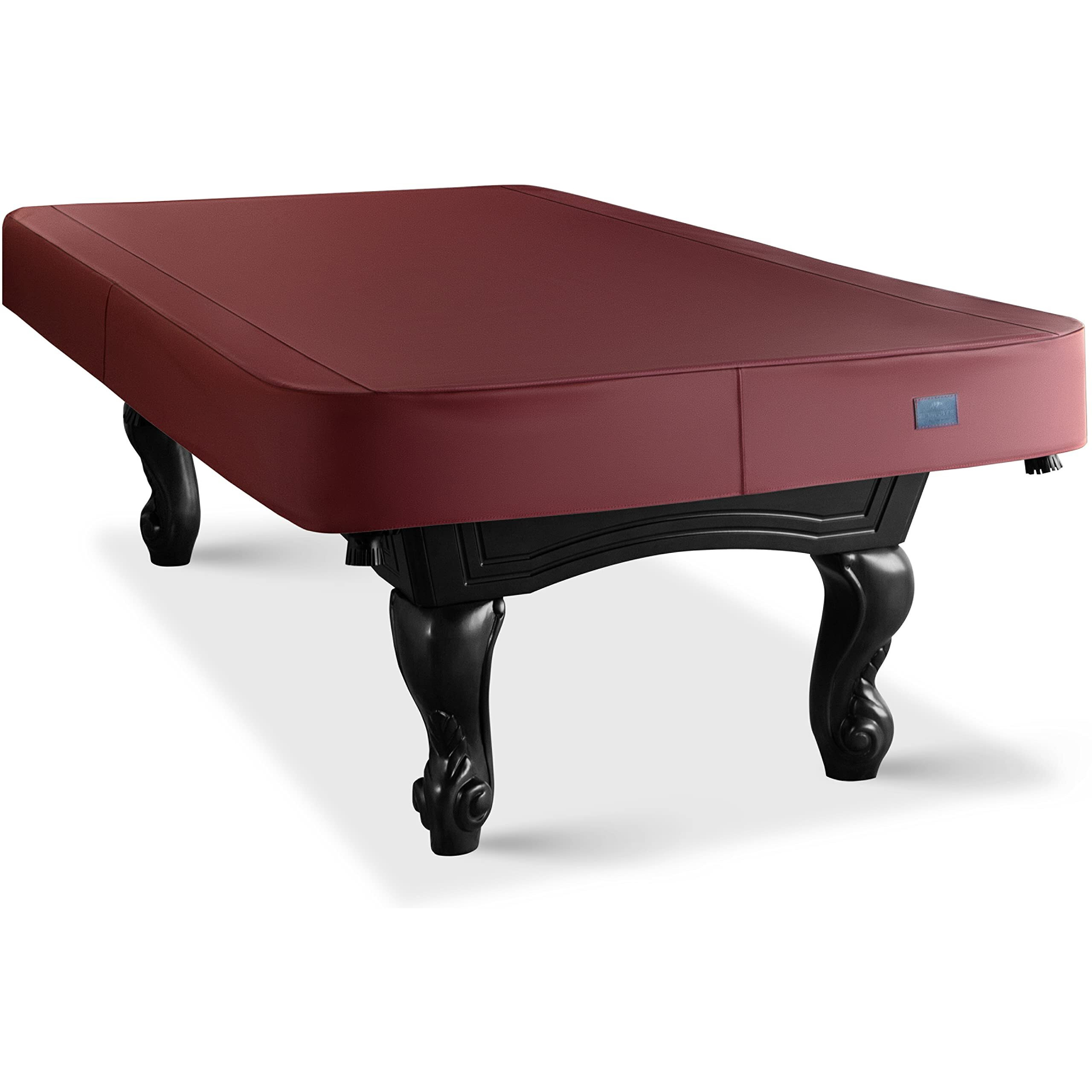 Bearcover Heavy Duty Leatherette Billiard Pool Table Cover, Waterproof & Tearproof Cover For Pool Table 7/8/9Ft (10 Colors Available) (9 Feet/Bordeaux Red)