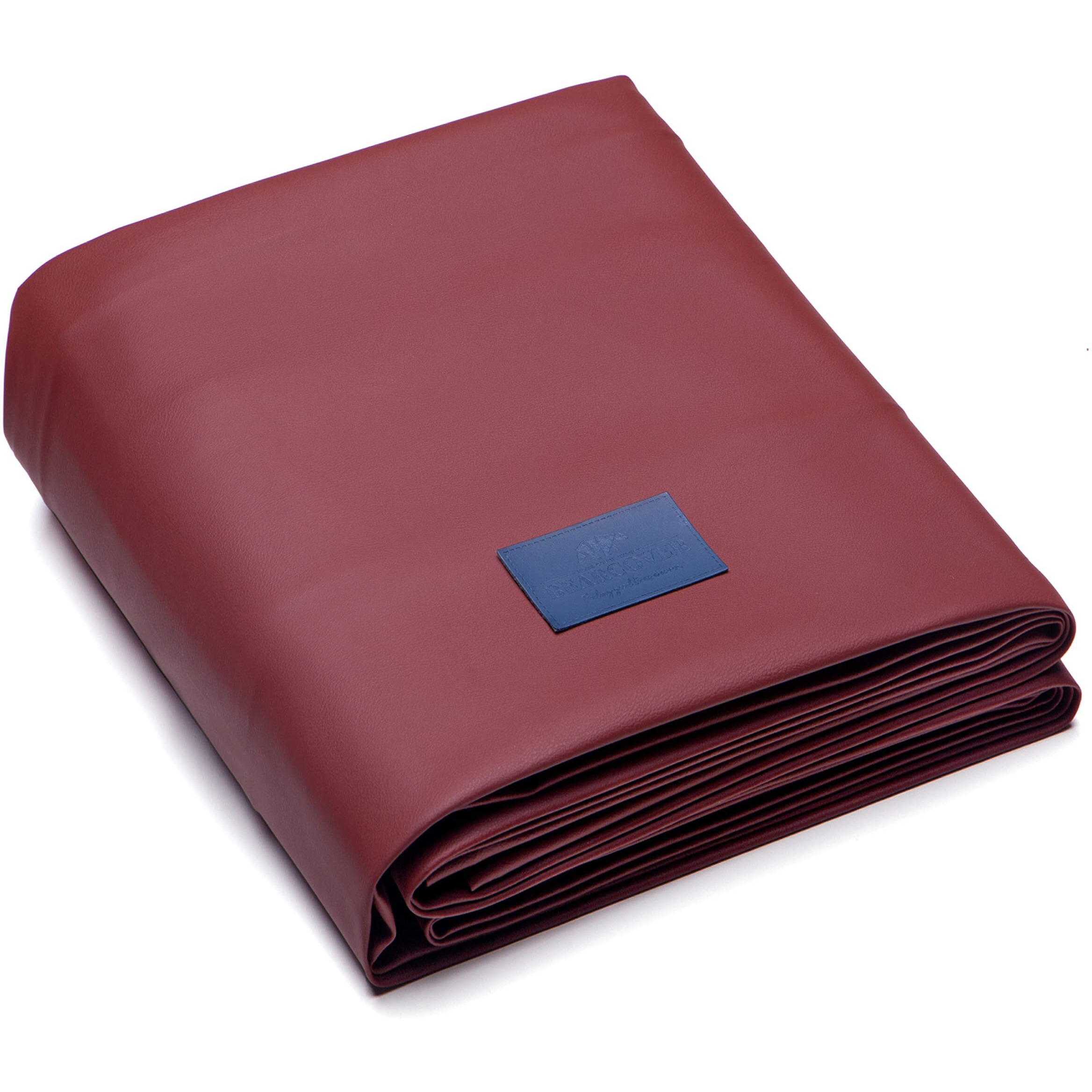 Bearcover Heavy Duty Leatherette Billiard Pool Table Cover, Waterproof & Tearproof Cover For Pool Table 7/8/9Ft (10 Colors Available) (9 Feet/Bordeaux Red)
