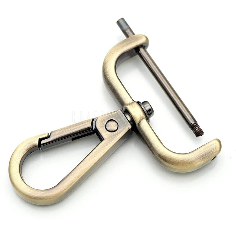 Craftmemore 2Pcs Detachable Snap Hook Swivel Clasp Wscrew Bar Vt493 Bag Strap Hardware Replacement (1-14 Inch, Brushed Brass)