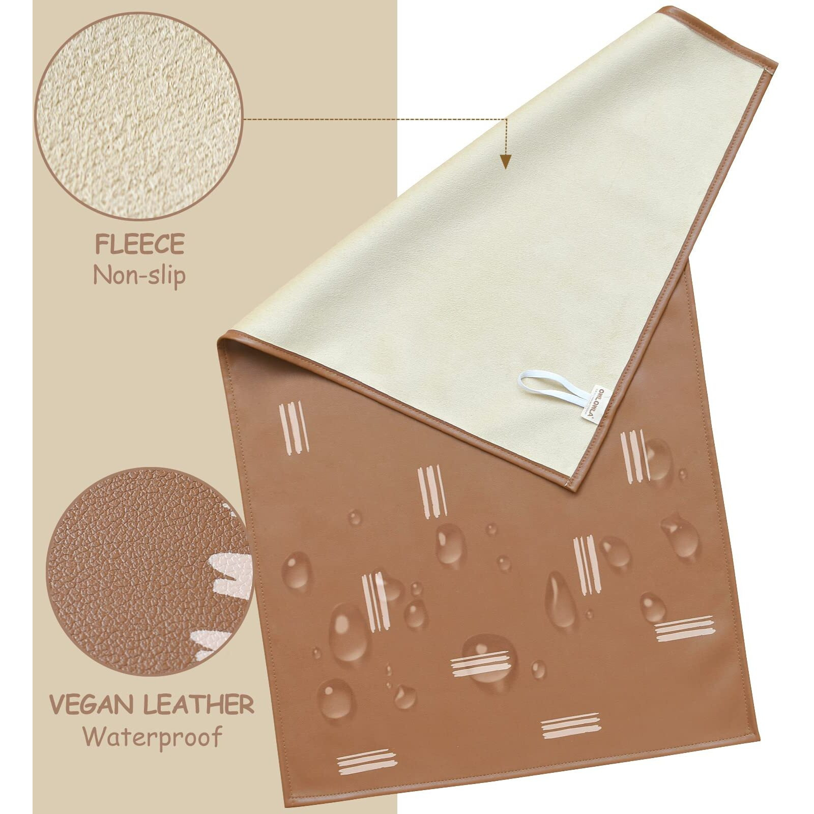 Owlowla Baby Diaper Changing Pad Portable Changing Mat Travel Changing Pad Liner For Baby And Small Toddler(Beige&Brush Strokes)