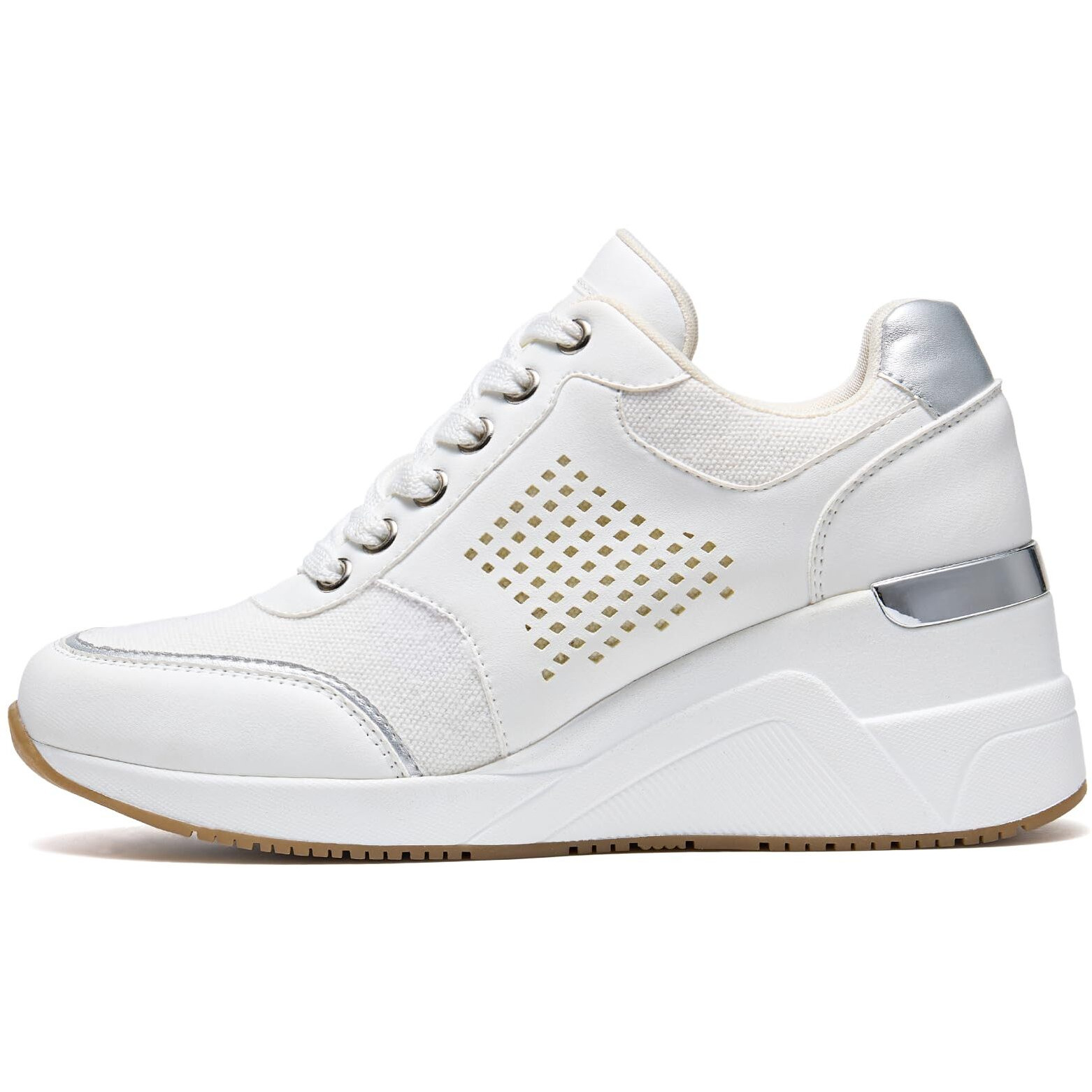 Cestfini White High Wedge Sneakers For Women Wedge Tennis Shoes Non-Slip Women Fashion Sneakers W145-Rtw17-White-9