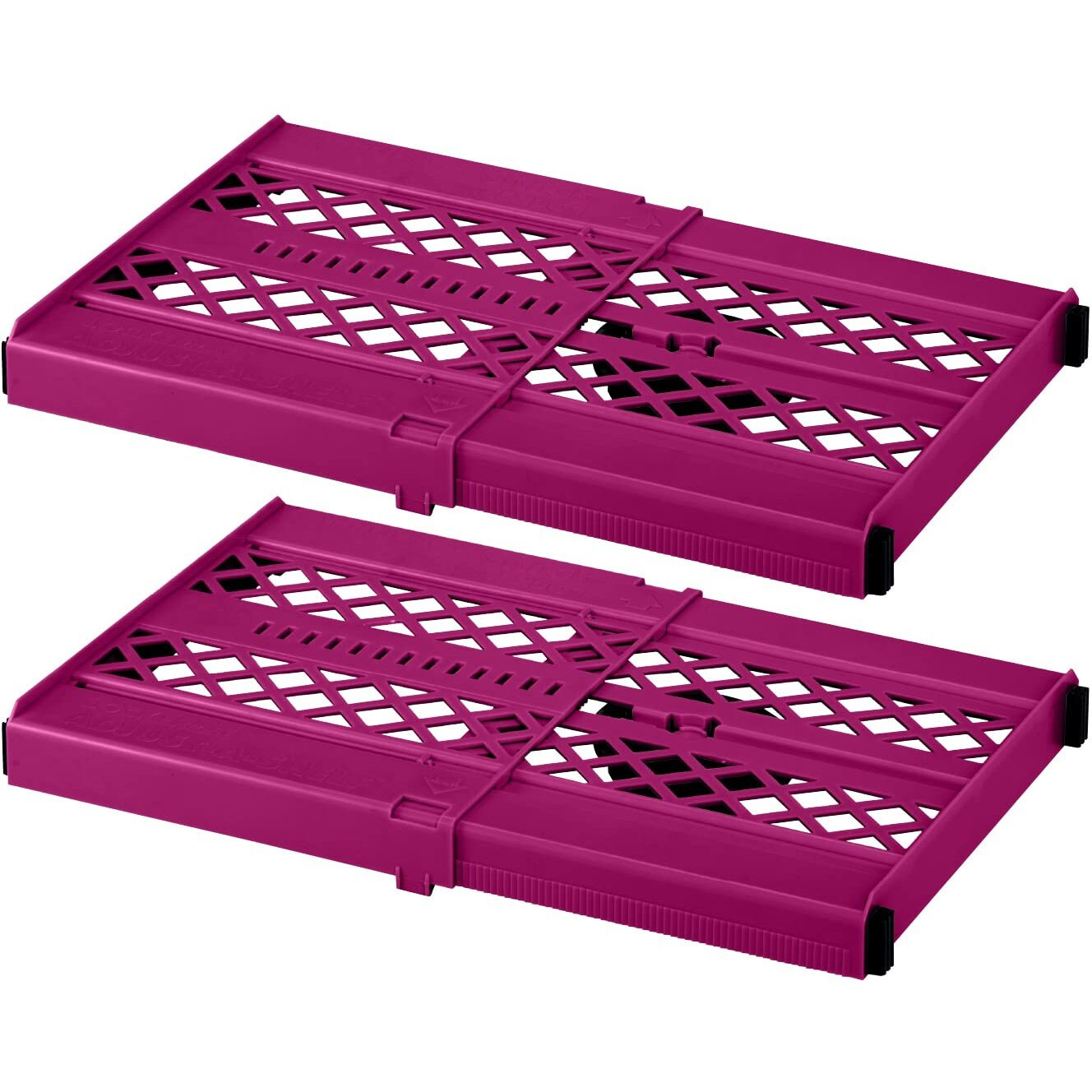 Lockermate Adjust-A-Shelf Locker Shelf, Extends To Fit Your Locker, Easy To Use, Perfect For School, Office, Gym, Pink, 2-Pack