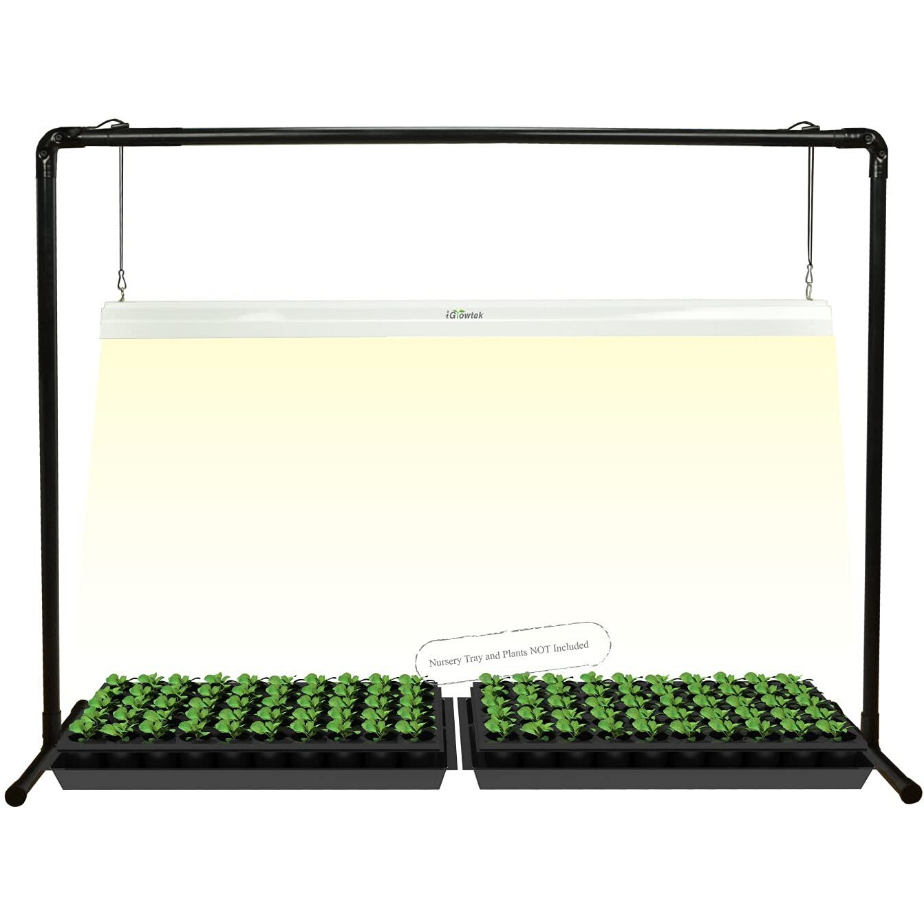 Igrowtek 4 Feet 40W Led Grow Light Stand Rack For Seedling,Growing Light For Indoor Plant,Natural White Light Full Spectrum Led Grow Light,Height Ajustable, Iron Pipe Frame, With On/Off Switch