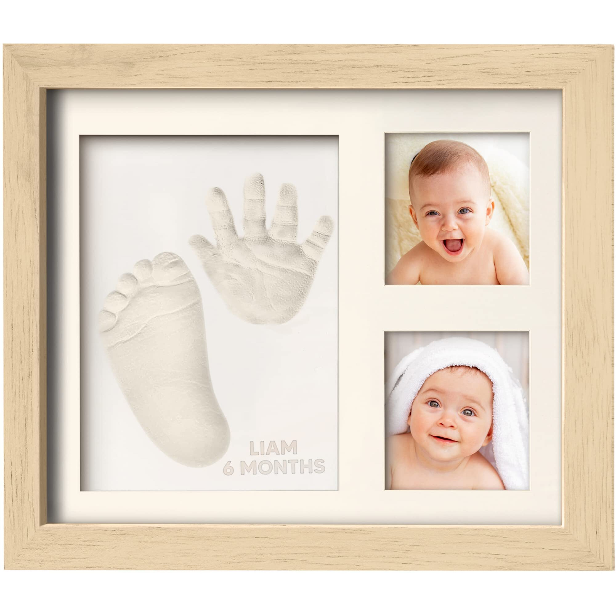 Baby Hand And Footprint Kit - Baby Footprint Kit - Baby Keepsake - Baby Shower Gifts For Mom - Baby Picture Frame For Baby Registry Boys,Girls (Ash Wood)