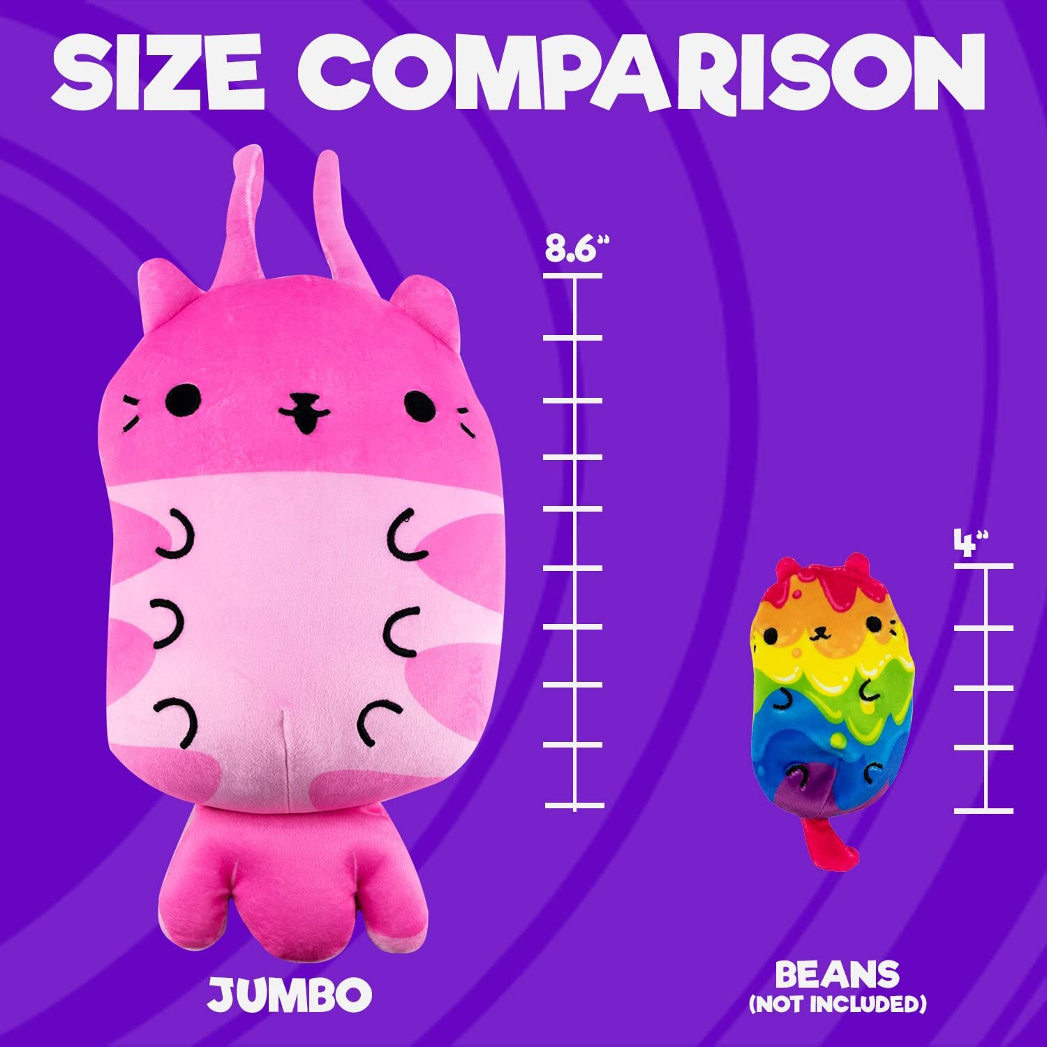 Cats Vs Pickles - Jumbo - Gumbo - 8" Super Soft And Squishy Bean-Filled Weighted Stuffed Animals - Great For Kids, Boys, & Girls - Collect As Desk Pets, Fidget Toys, Or Sensory Toys. (V1067)