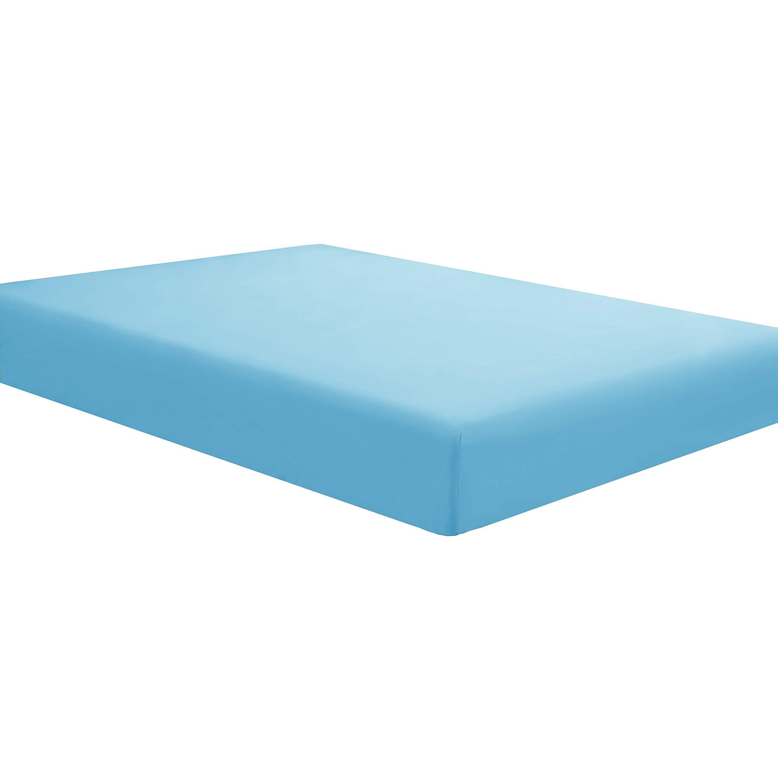 Sfoothome Single Fitted Sheet (Twin - Sky Blue) - Deep Pocket Brushed Velvety Microfiber, Breathable, Extra Soft And Comfortable - Wrinkle, Fade, Stain And Abrasion Resistant