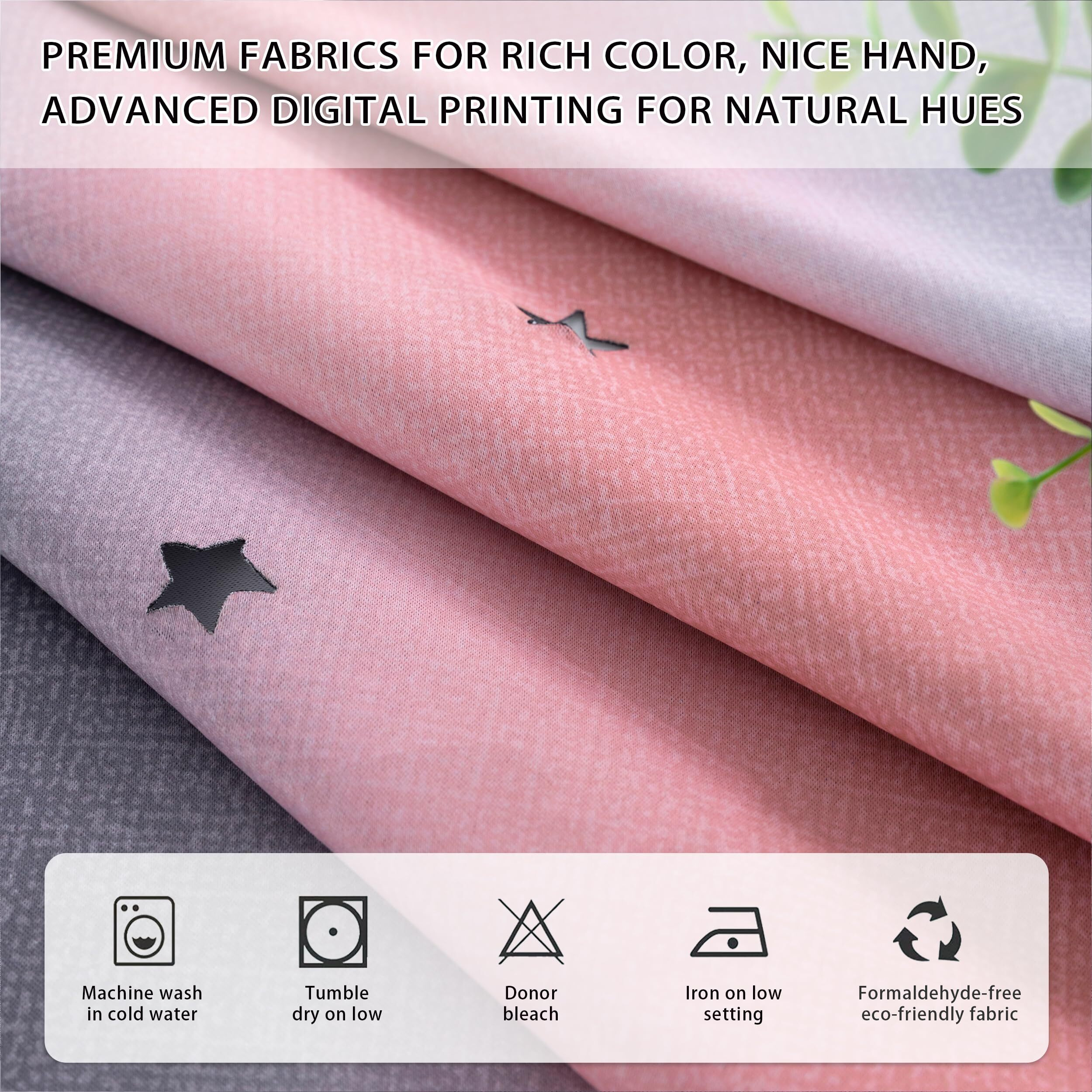Xidi Dream Star Blackout Curtains For Kids Rooms Girl Princess Curtain For Daughter Bedroom Window (Pink Grey, W52 X L63)