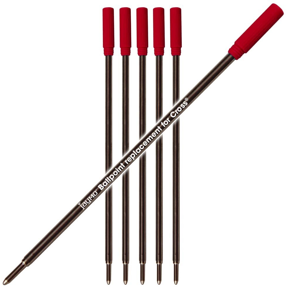Jaymo Replacement For Cross 8515 - Measures 4.563 In / 116 Mm Long - Ballpoint Pen Refill - 6 Red