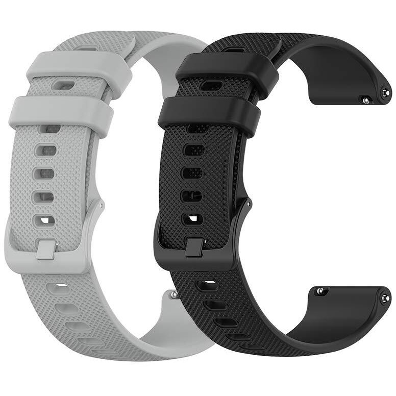 Yeejok 22Mm Silicone Bands Compatible For Fossil Men's Gen 6/5E 44Mm/Gen 5 Lte/Carlyle/Garrett/Women's Julianna Smart Watch, Replacement Quick Released Sport Fitness Watch Strap-Black+Gray