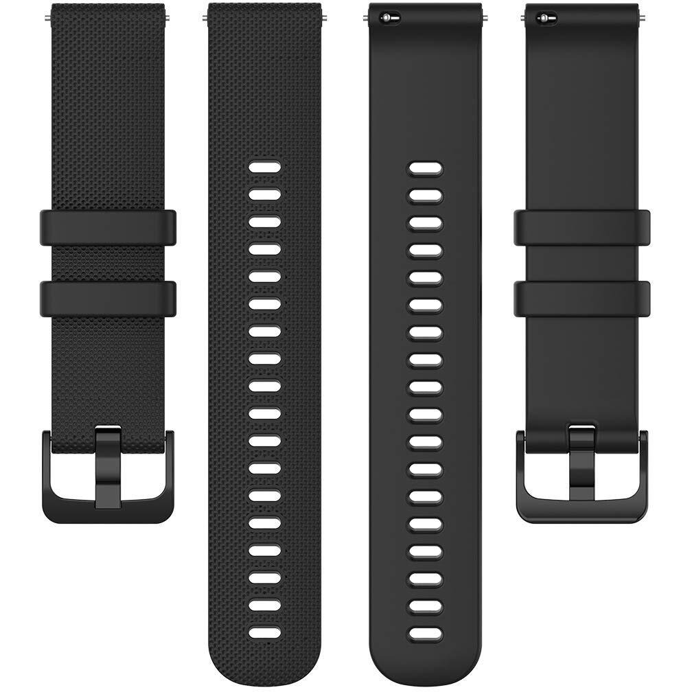 Yeejok 22Mm Silicone Bands Compatible For Fossil Men's Gen 6/5E 44Mm/Gen 5 Lte/Carlyle/Garrett/Women's Julianna Smart Watch, Replacement Quick Released Sport Fitness Watch Strap-Black+Gray
