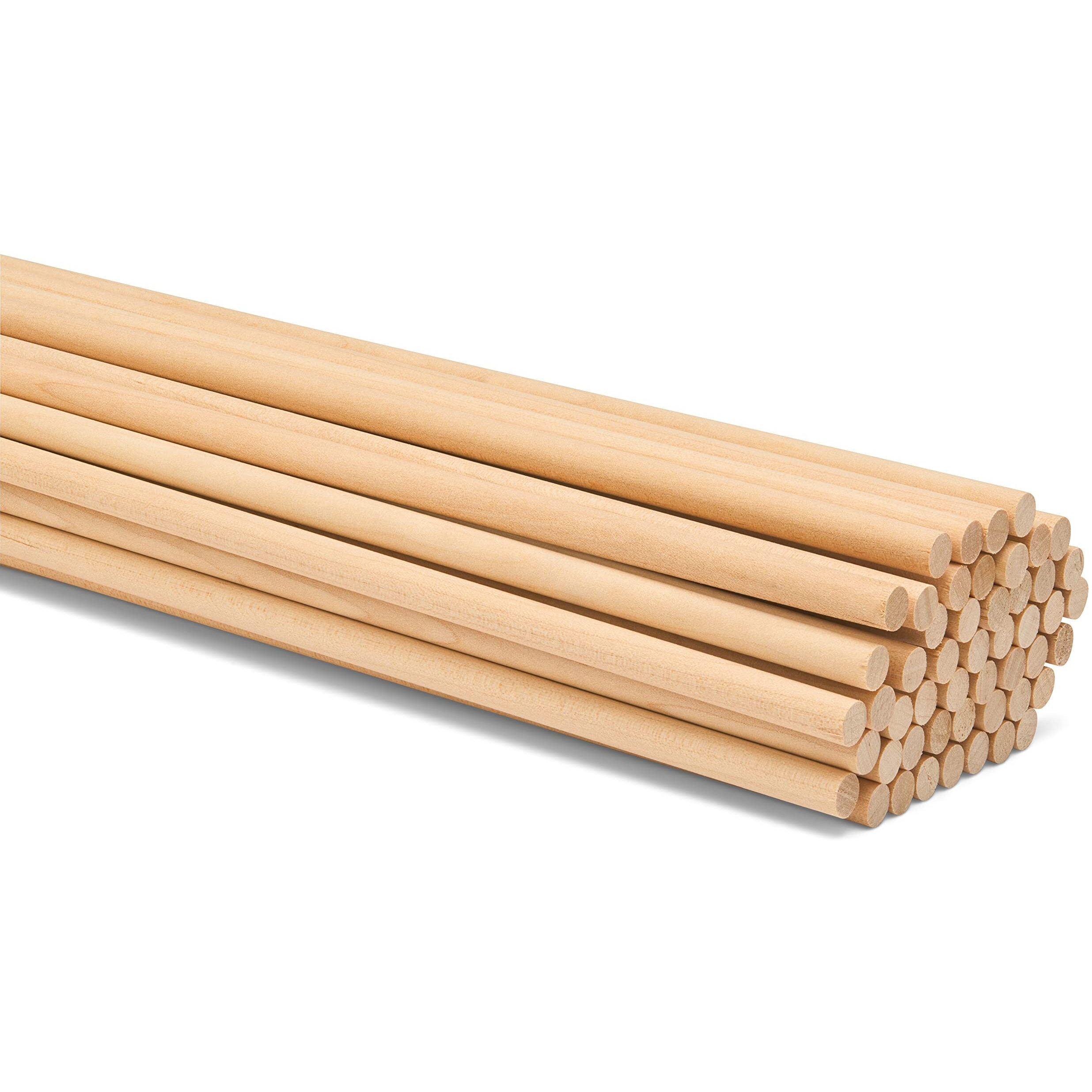 Wooden Dowel Rod, 1/4 Inch X 48 Inch Wood Dowels, Pack Of 10 Wooden Dowels For Crafts, Unfinished Hardwood Wooden Dowels Rods, Strong Wood Rod Dowels For Crafting And Diyers