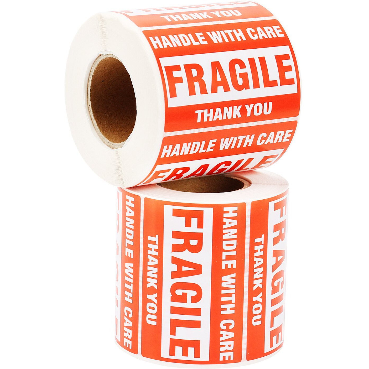 [2 Rolls, 1000 Labels] 2" X 3" Fragile Stickers Handle With Care Warning Packing/Shipping Labels - Permanent Adhesive