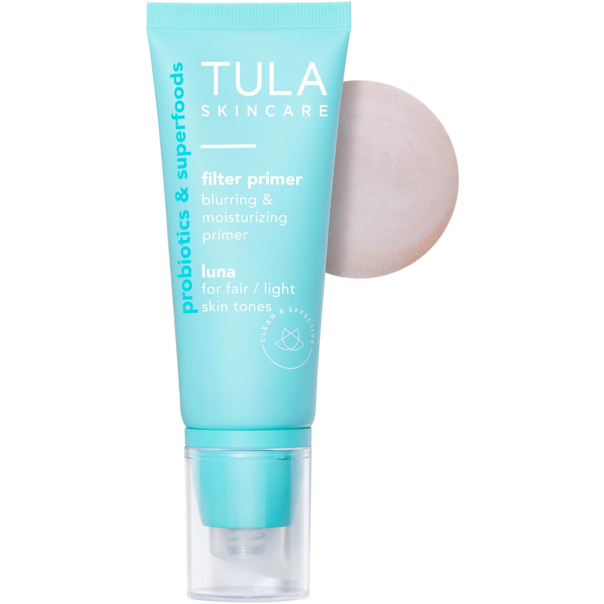 Tula Skin Care Face Filter Blurring And Moisturizing Primer - Supersize Luna, Evens The Appearance Of Skin Tone & Redness, Hydrates & Improves Makeup Wear, 2.02Fl Oz
