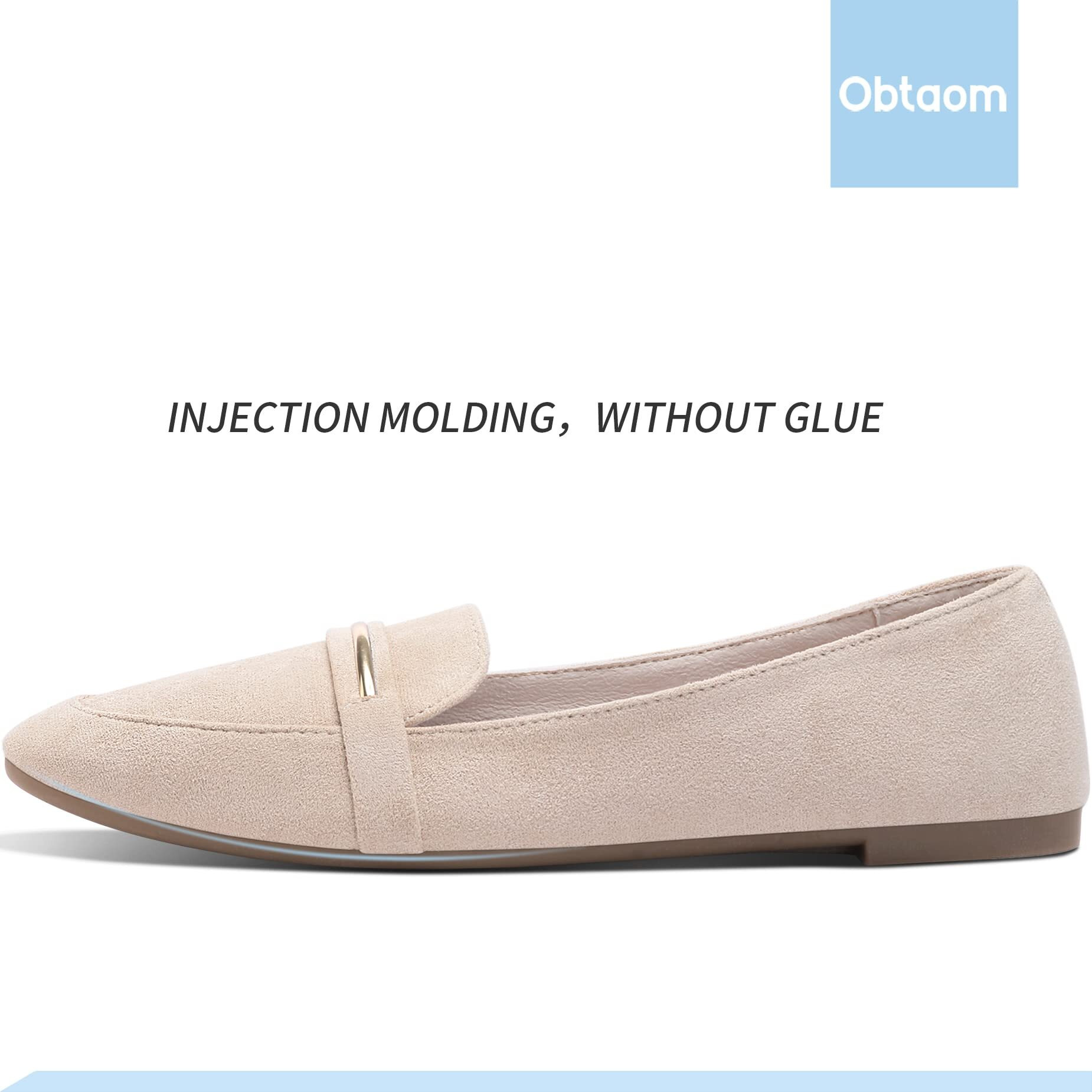 Women's Pointy Toe Loafer Flat Comfortable Faux Suede Work Shoes,Cute Penny Loafer Slip On Ballet Flat(Beige Us9)