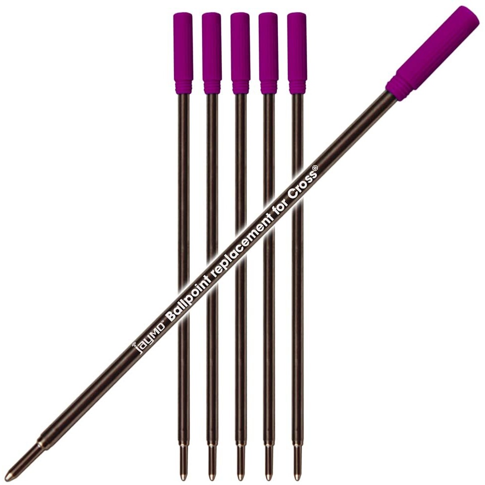 Jaymo Replacement For Cross 8511/8513/8515 - Measures 4.563 In / 116 Mm Long - Ballpoint Pen Refill - 6 Purple