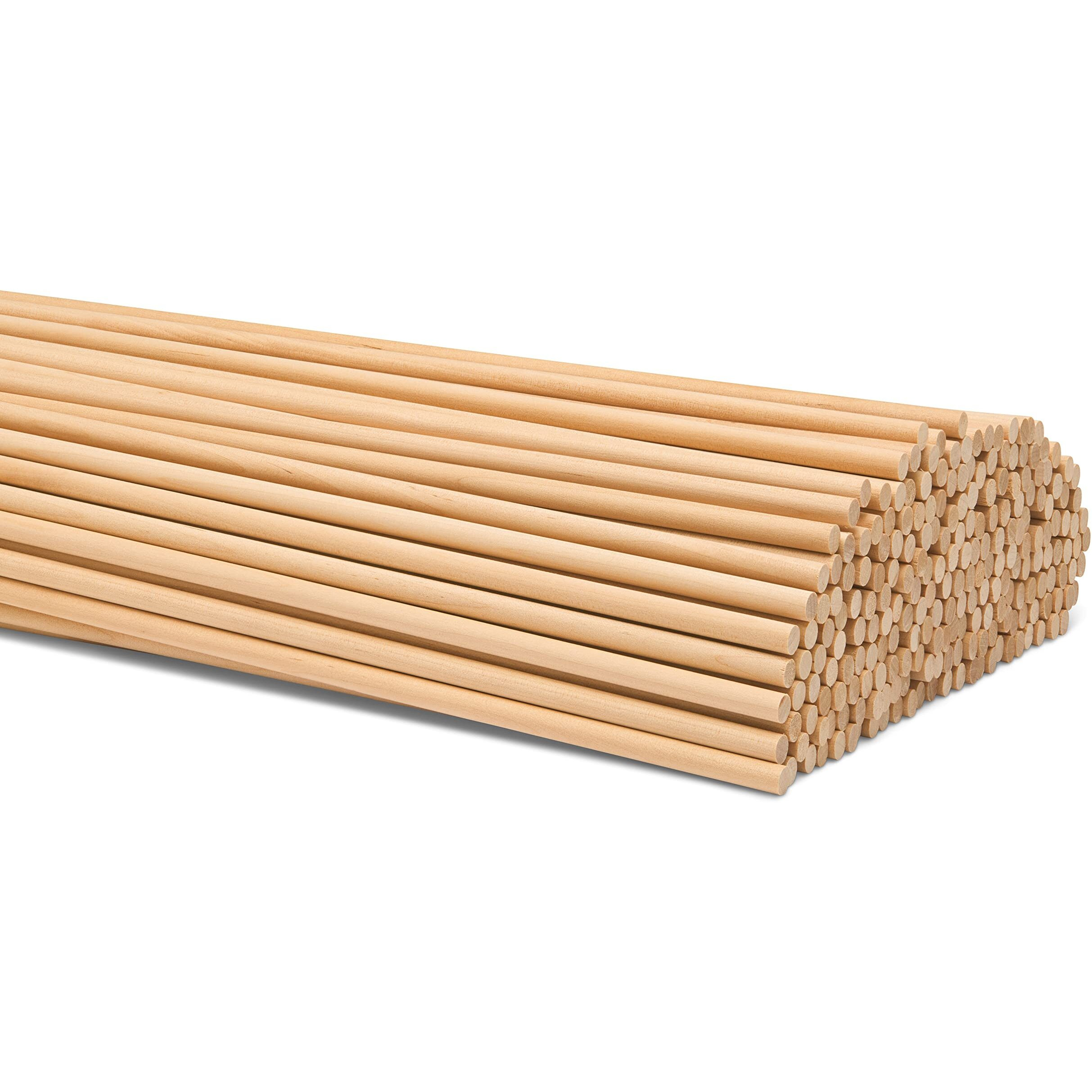 Dowel Rods Wood Sticks Wooden Dowel Rods - 1/4 X 24 Inch Unfinished Hardwood Sticks - For Crafts And Diyers - 250 Pieces By Woodpeckers